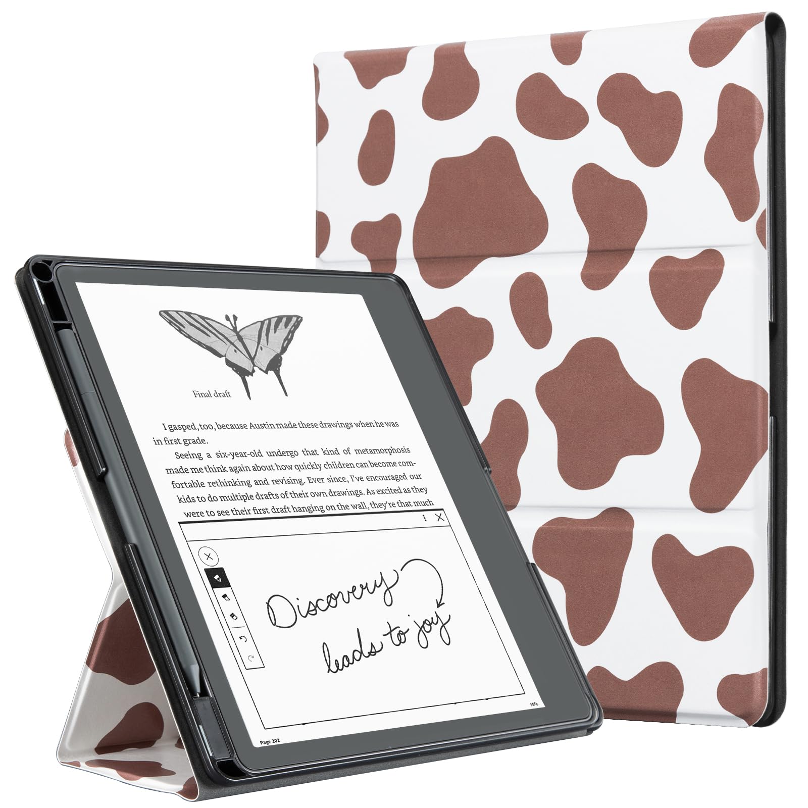 Ego Brown Cow Print Kindle Scribe Stand Case