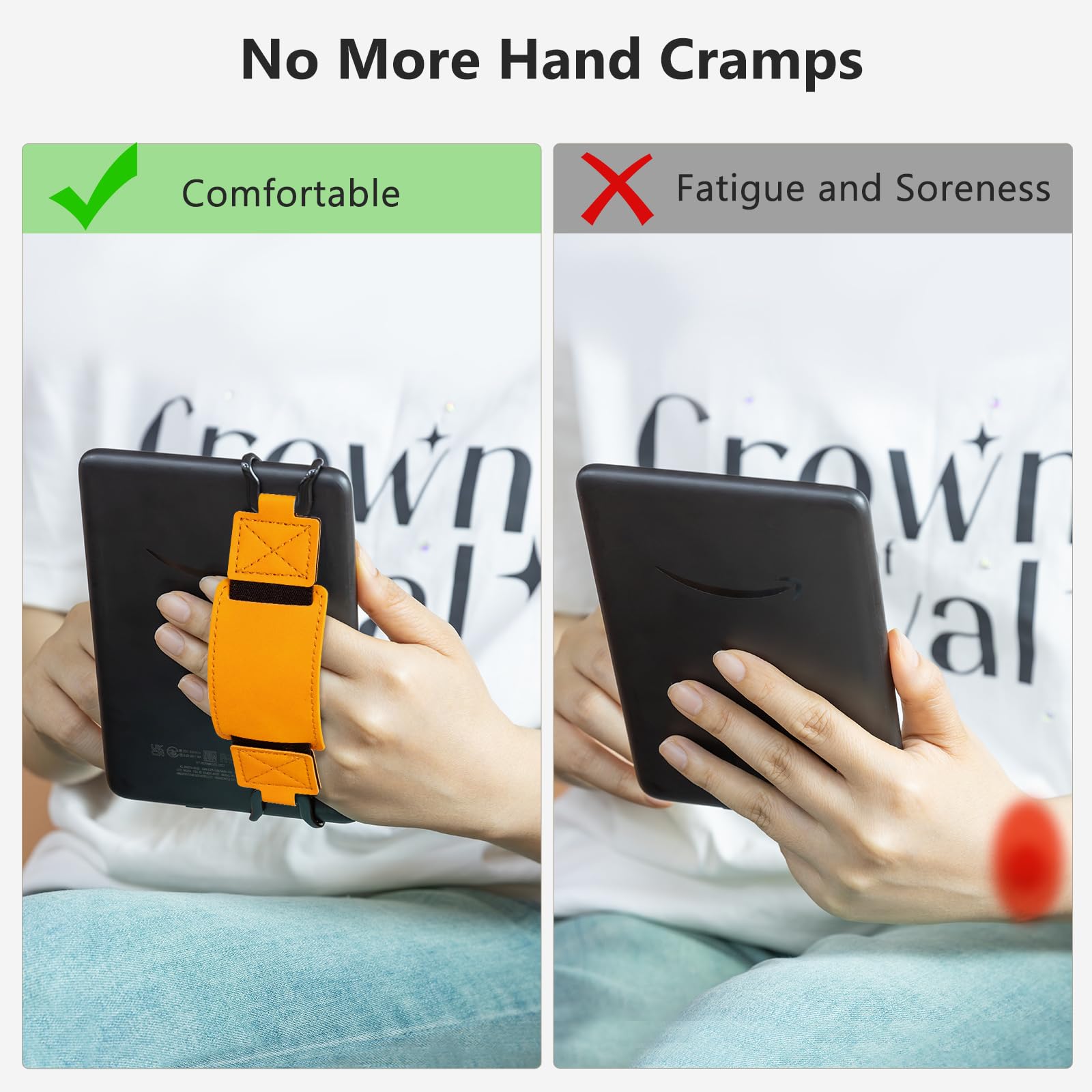 E-Book Tablet 6–7.5 inch Secure Hand Strap#Color_Orange