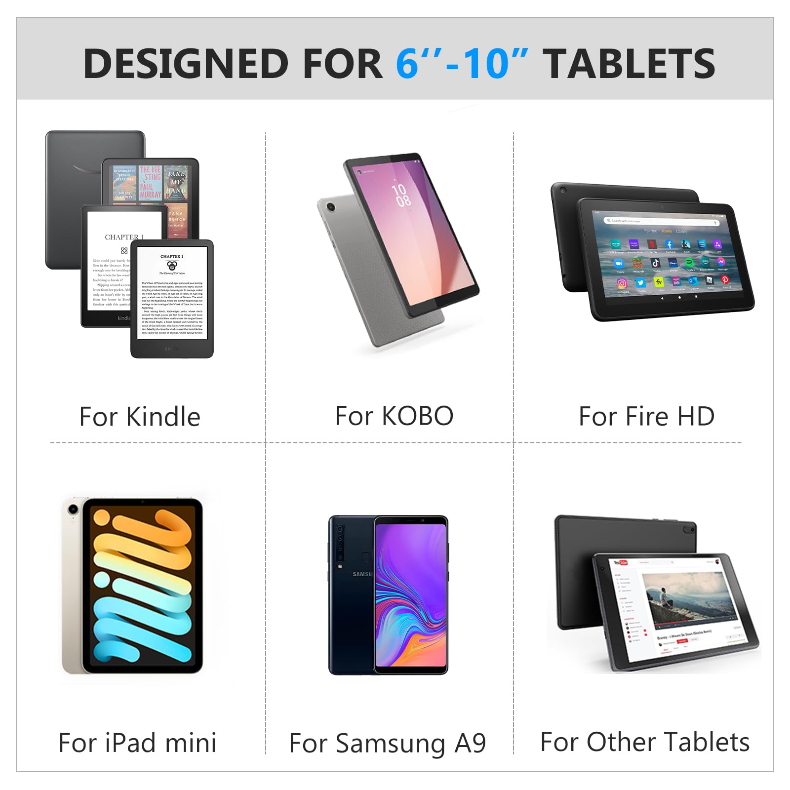 Kindle 6 to 10 inch Premium Soft Leather Hand Strap with Strong Adhesive#Color_Rose Gold