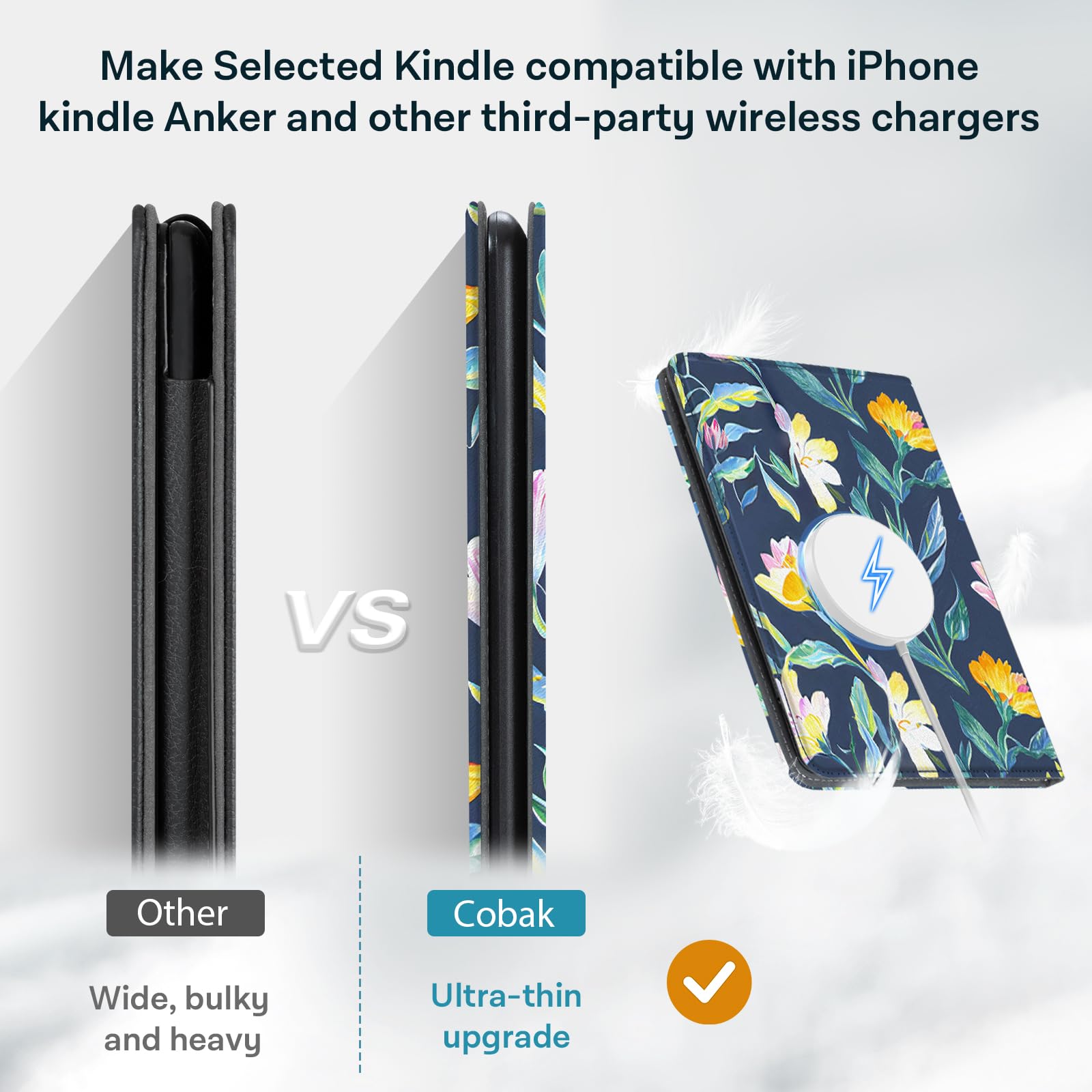 Kindle Paperwhite 12th Gen (2024 7 inch) stand-prints#Color_Blue Flower