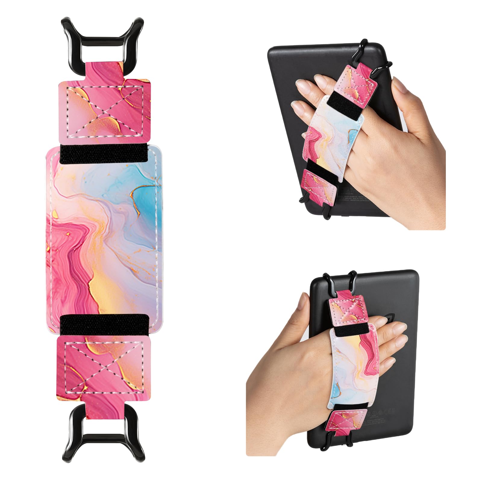 E-Book Tablet 6–7.5 inch Secure Hand Strap–Multiple Prints#Color_Blush Wave