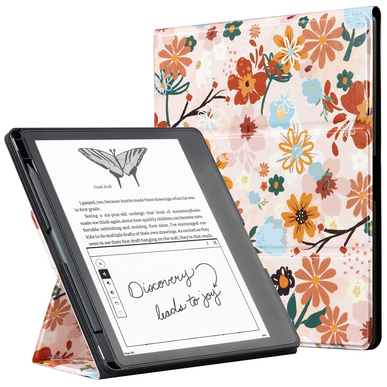 Eden Orange Jasmine Kindle Scribe Stand Case