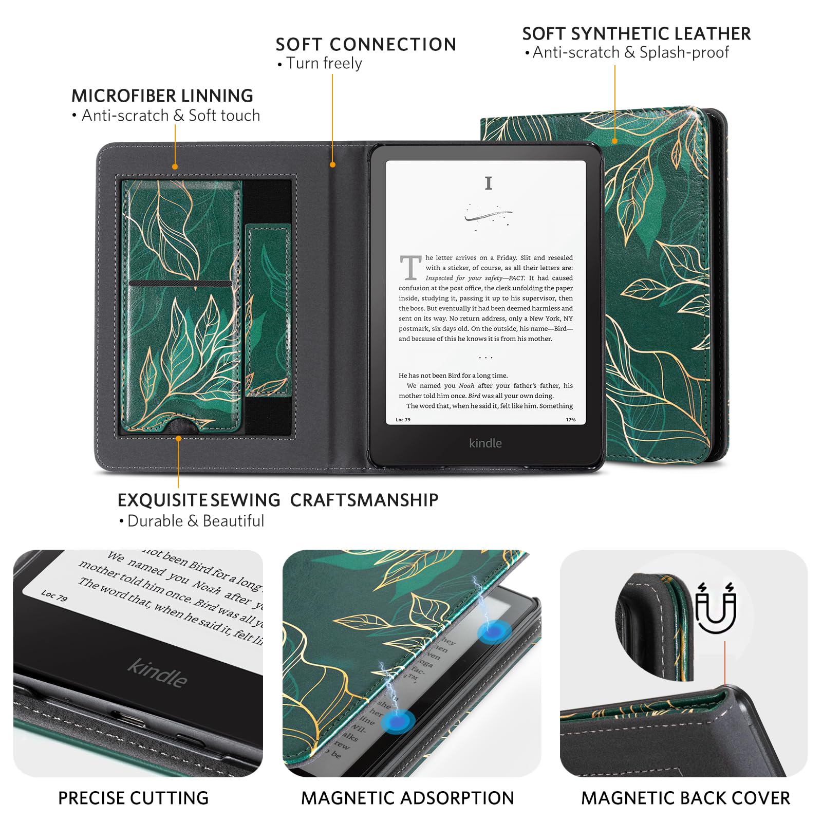 Kindle Paperwhite 12th Gen (2024 7 inch) stand-prints#Color_Dark Green