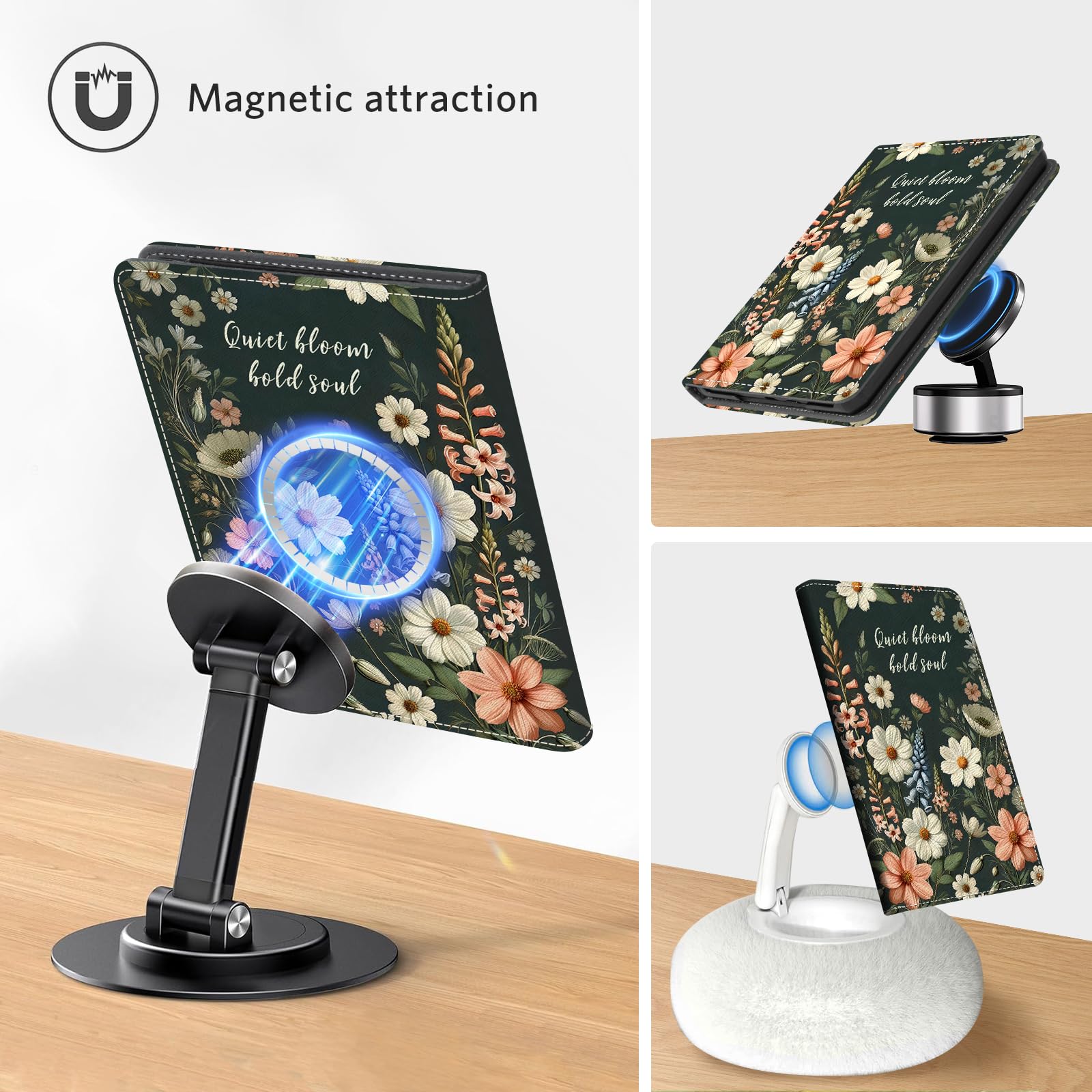 Kindle Paperwhite 12th Gen (2024 7 inch) stand-prints#Color_Dark Green Flower