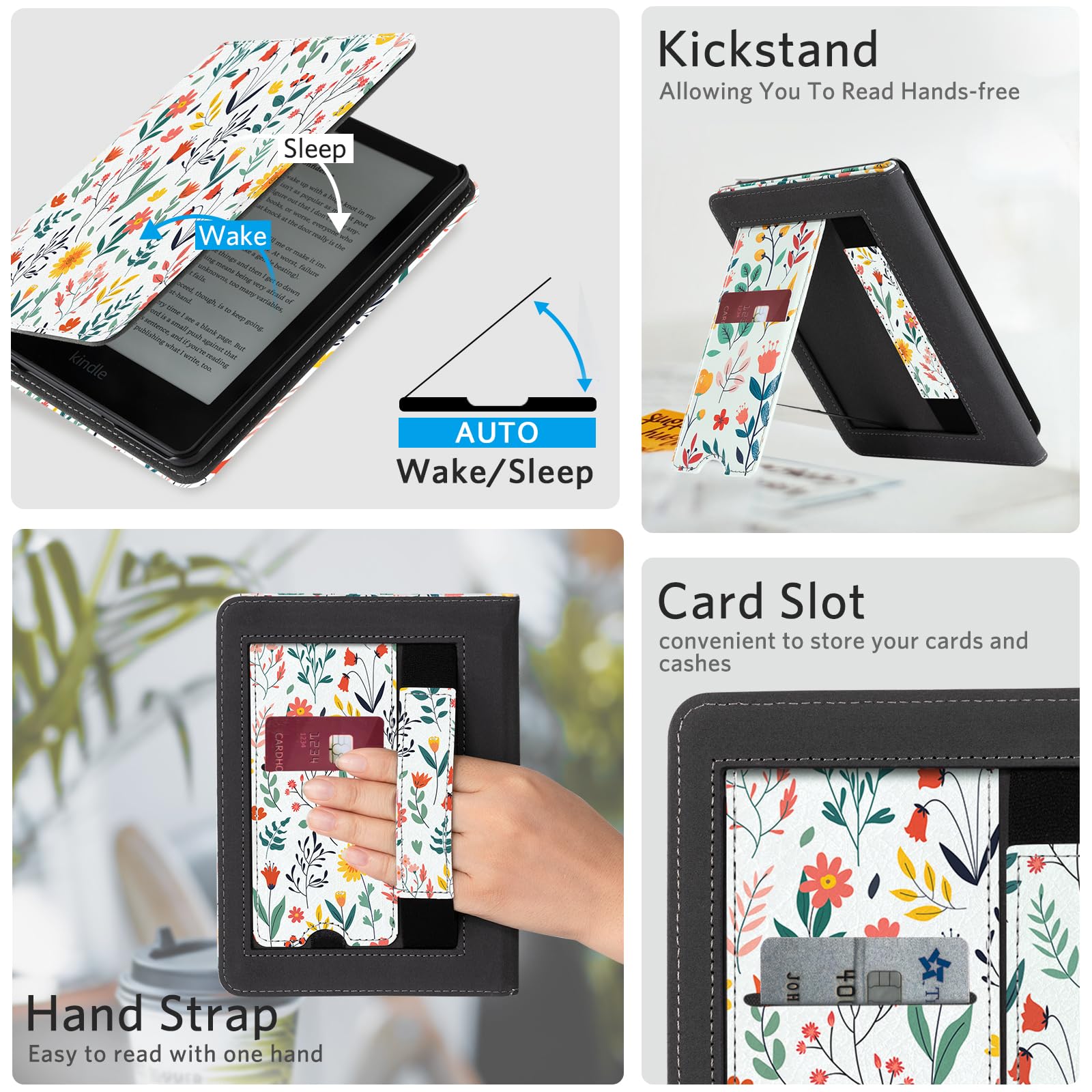 Kindle Paperwhite 12th Gen (2024 7 inch) stand-prints#Color_White Floral