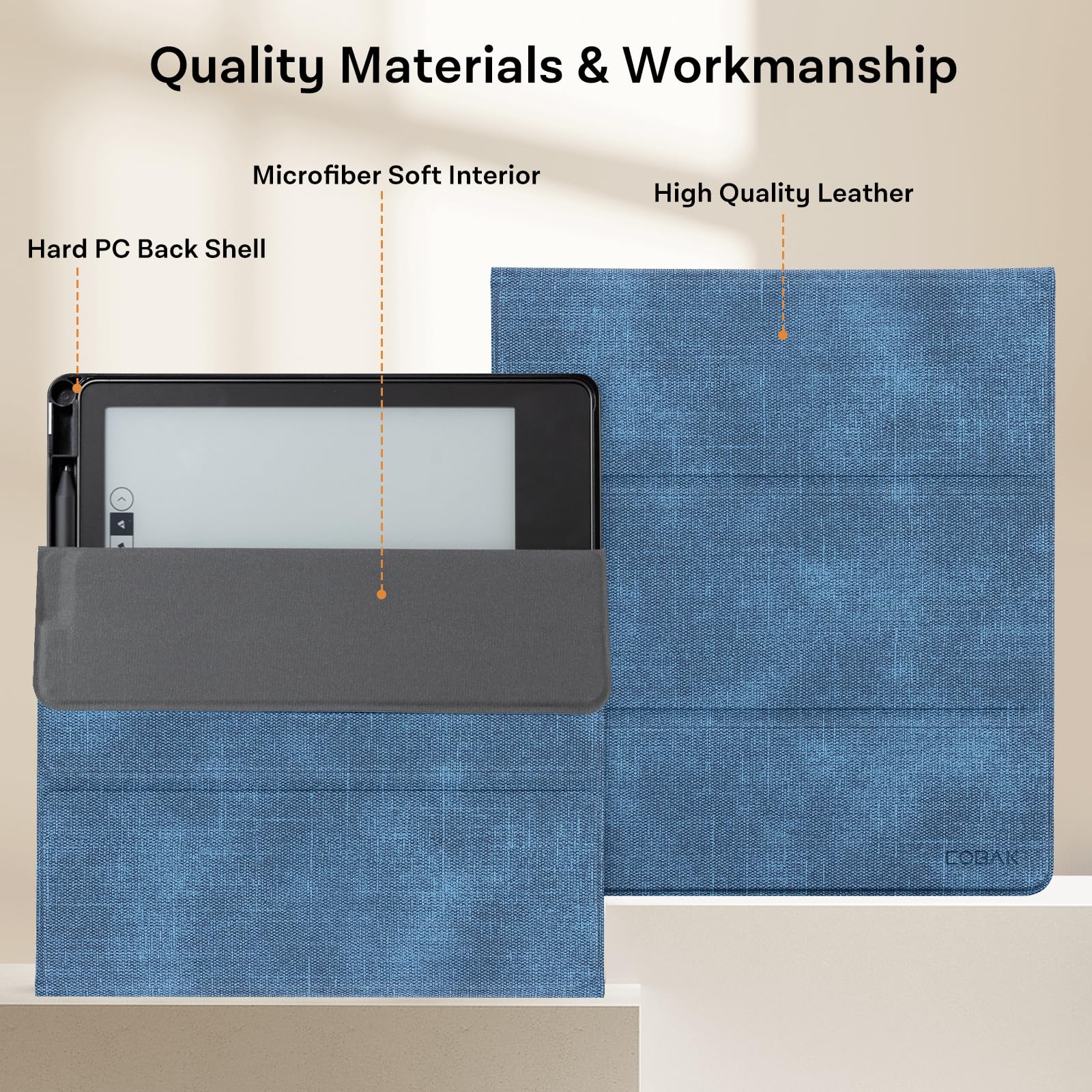 Essentials Fabric Blue Kindle Scribe Stand