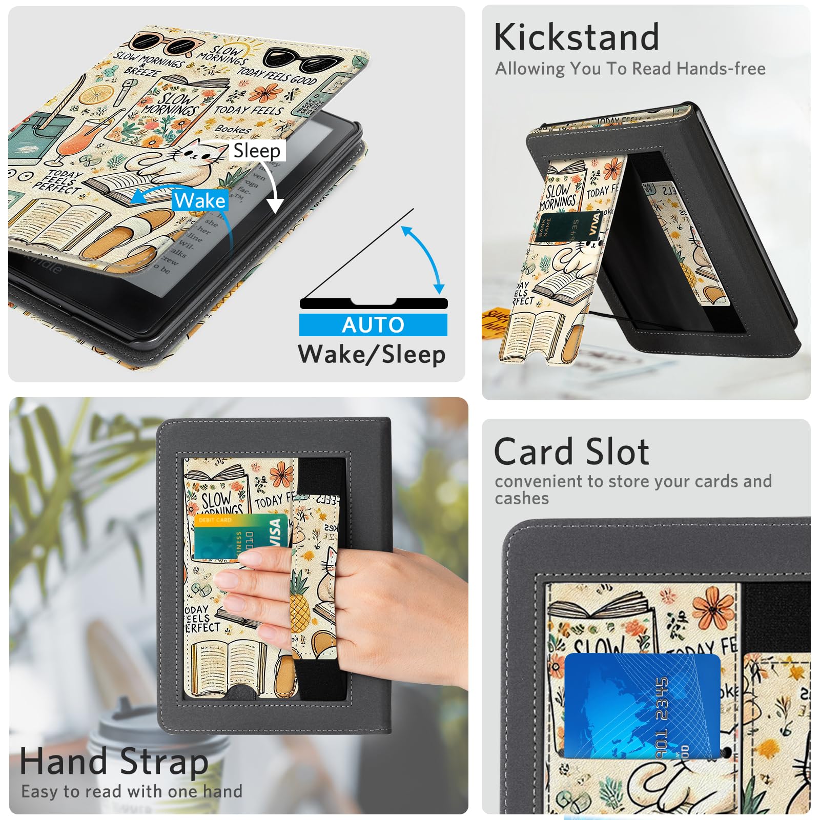 Kindle Paperwhite 12th Gen (2024 7 inch) stand-prints#Color_Beige Cats