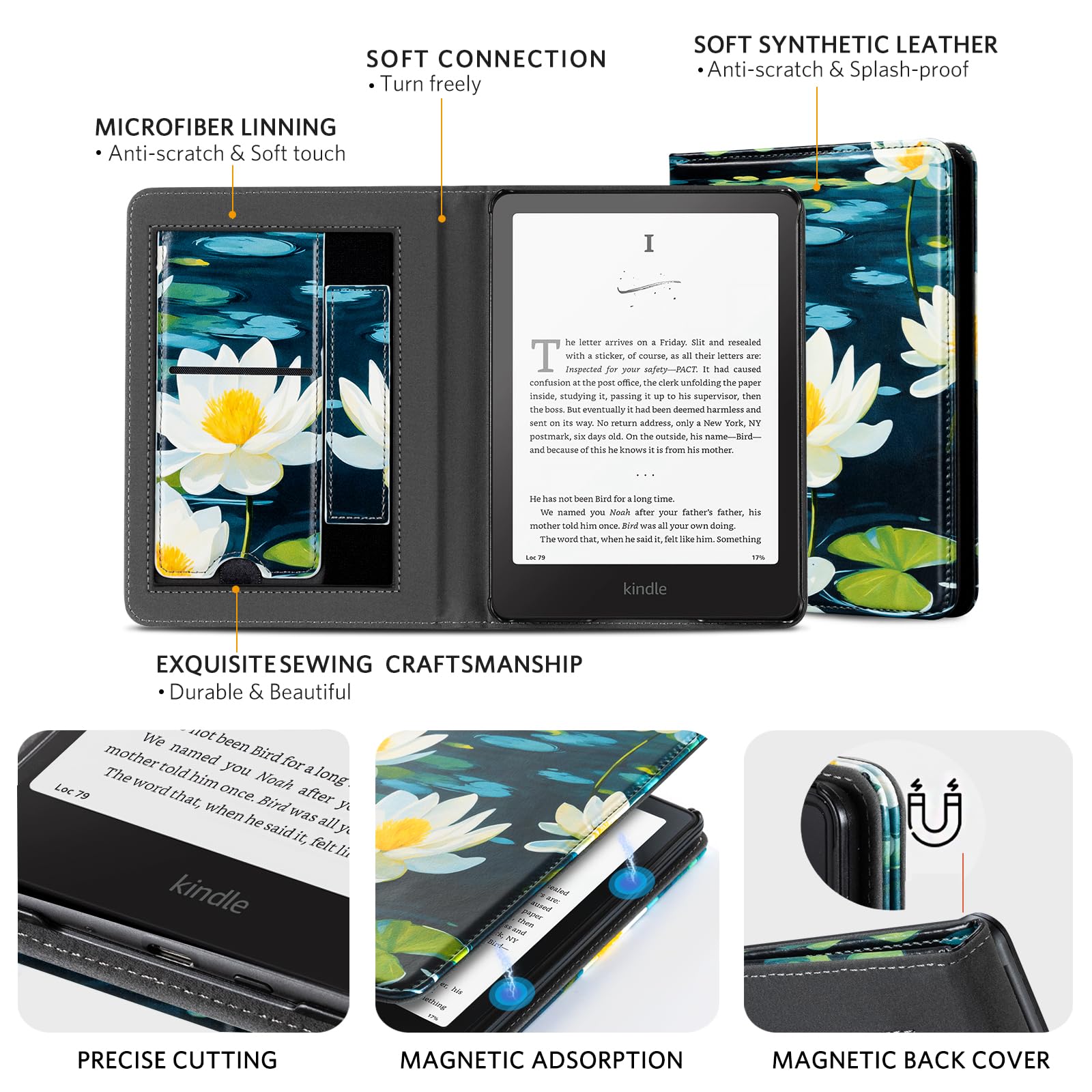 Kindle Paperwhite 12th Gen (2024 7 inch) stand-prints#Color_Dark Green Floral