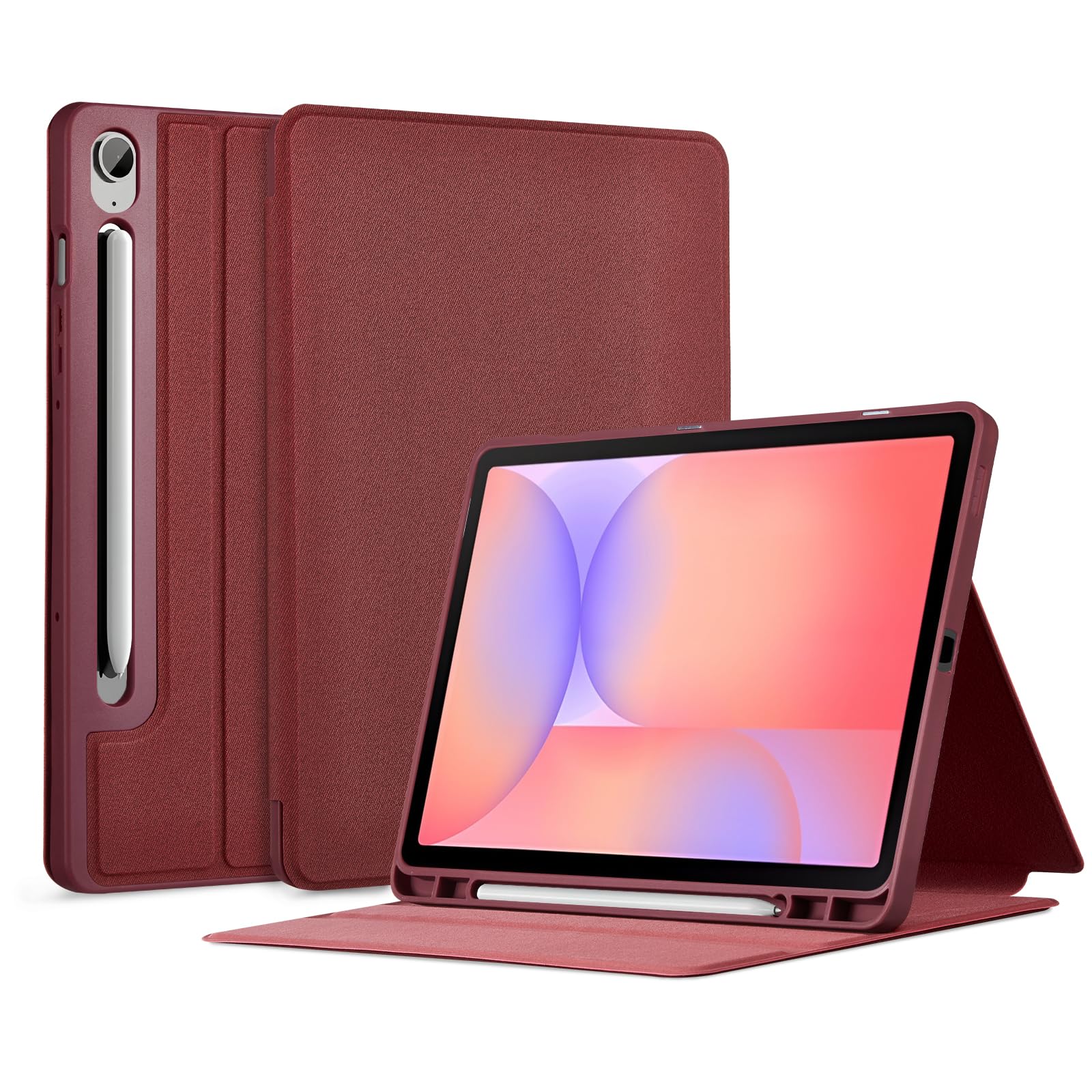 Samsung Galaxy Tab S10 Lite / S10 FE / S9 FE 10.9" Folio Case S Pen Holder#Color_Red