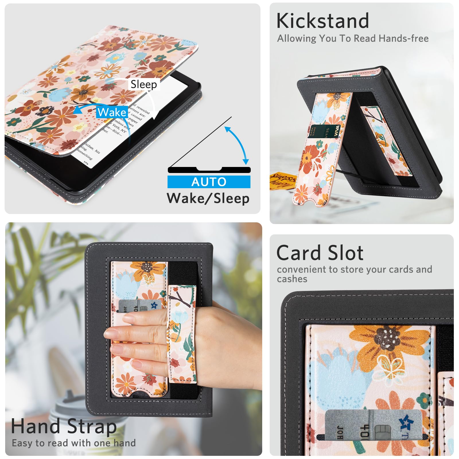 Kindle Paperwhite 12th Gen (2024 7 inch) stand-prints#Color_Pink Floral