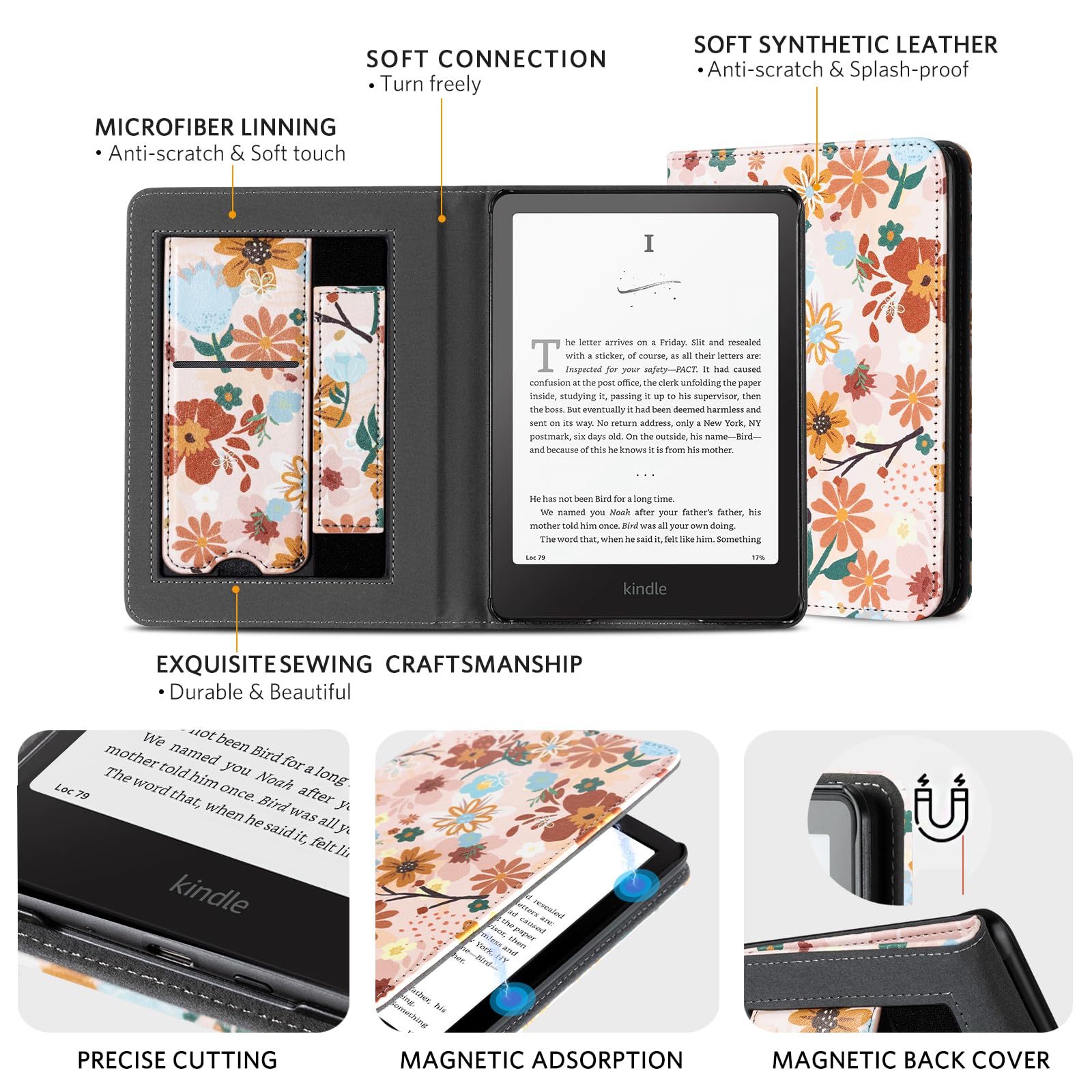 Kindle Paperwhite 12th Gen (2024 7 inch) stand-prints#Color_Pink Floral