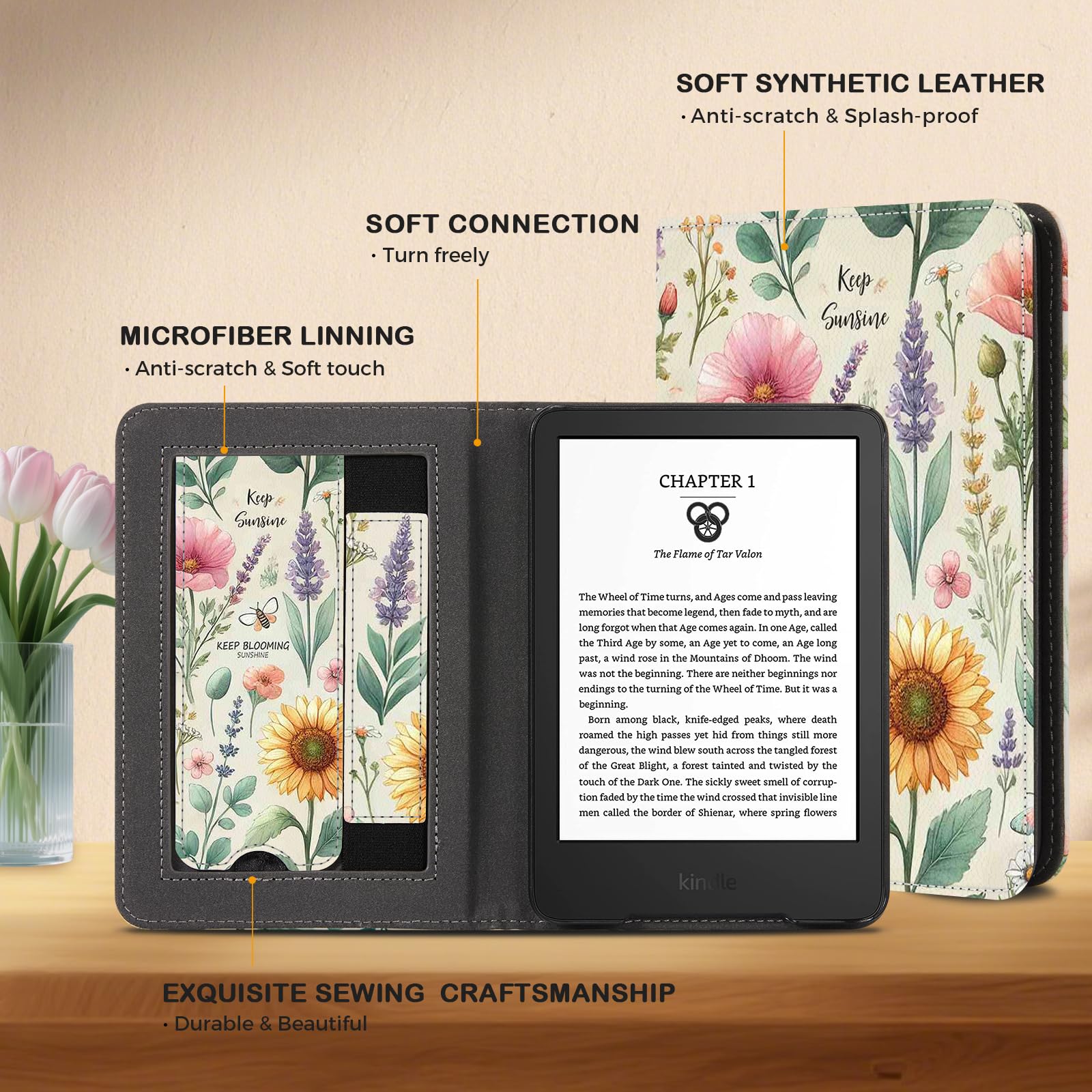 Eden Sunshine Garden 6 inch kindle paperwhite stand Case