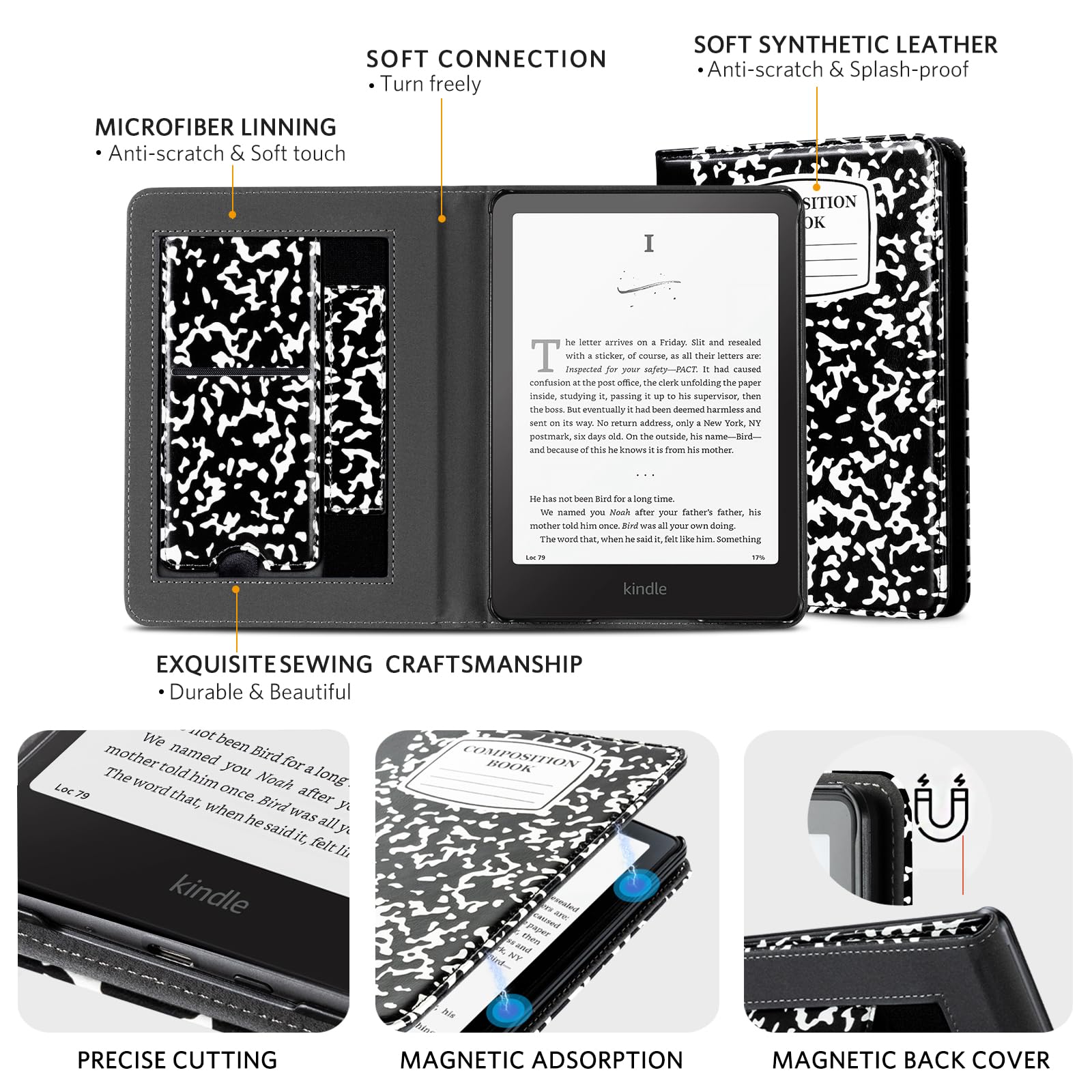 Classics Note Book 7 Inch Kindle Paperwhite Stand Case