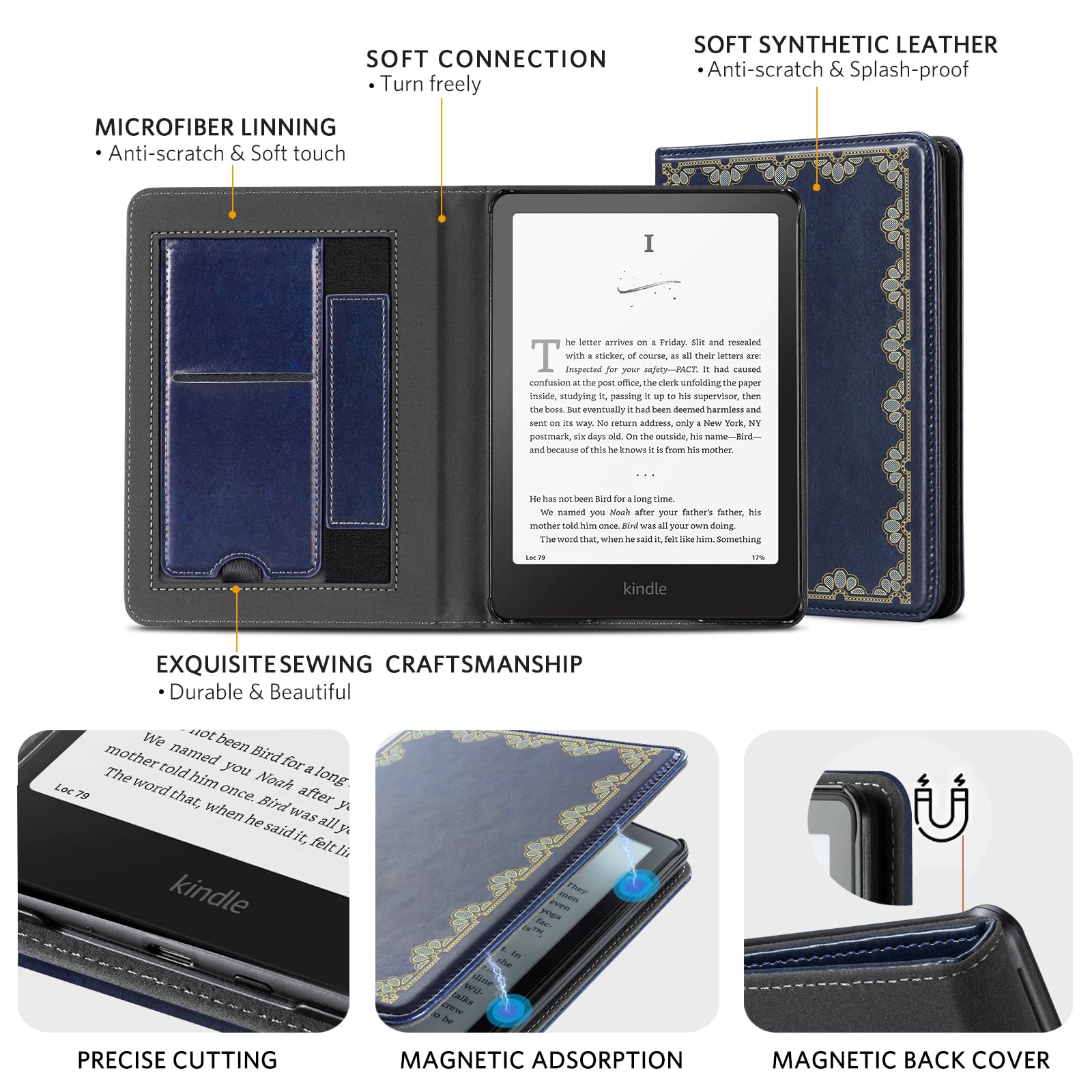 Kindle Paperwhite 12th Gen (2024 7 inch) stand-prints#Color_Dark Blue Notes