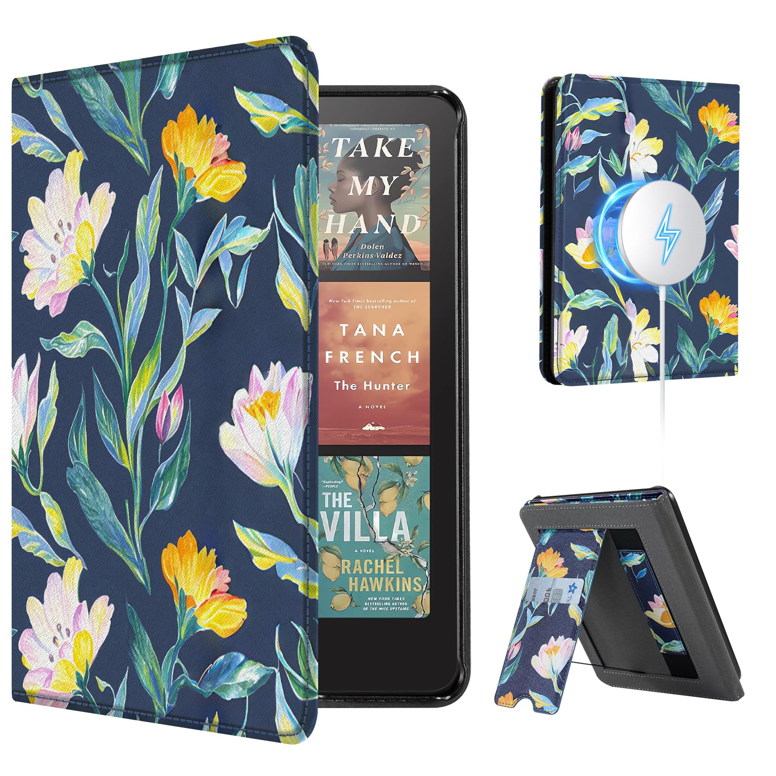 Kindle Paperwhite 12th Gen (2024 7 inch) stand-prints#Color_Blue Flower