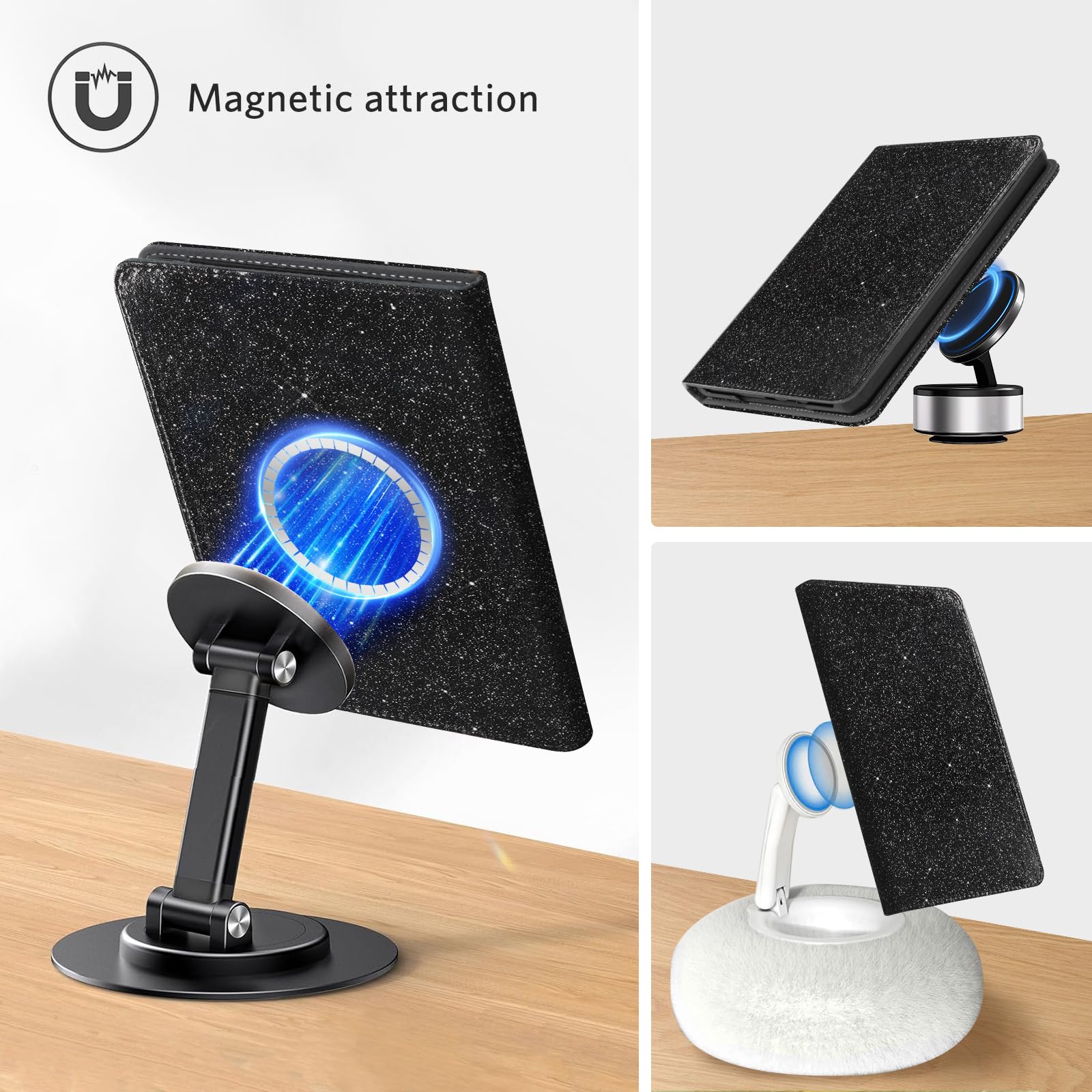 Kindle Paperwhite 12th Gen (2024 7 inch) stand-prints#Color_Black Glitter