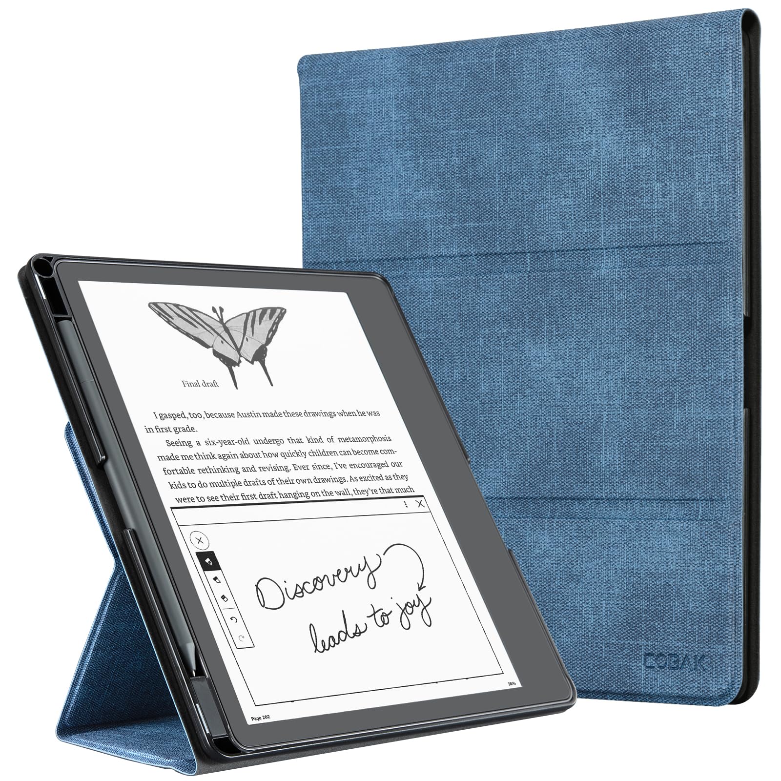 Essentials Fabric Blue Kindle Scribe Stand