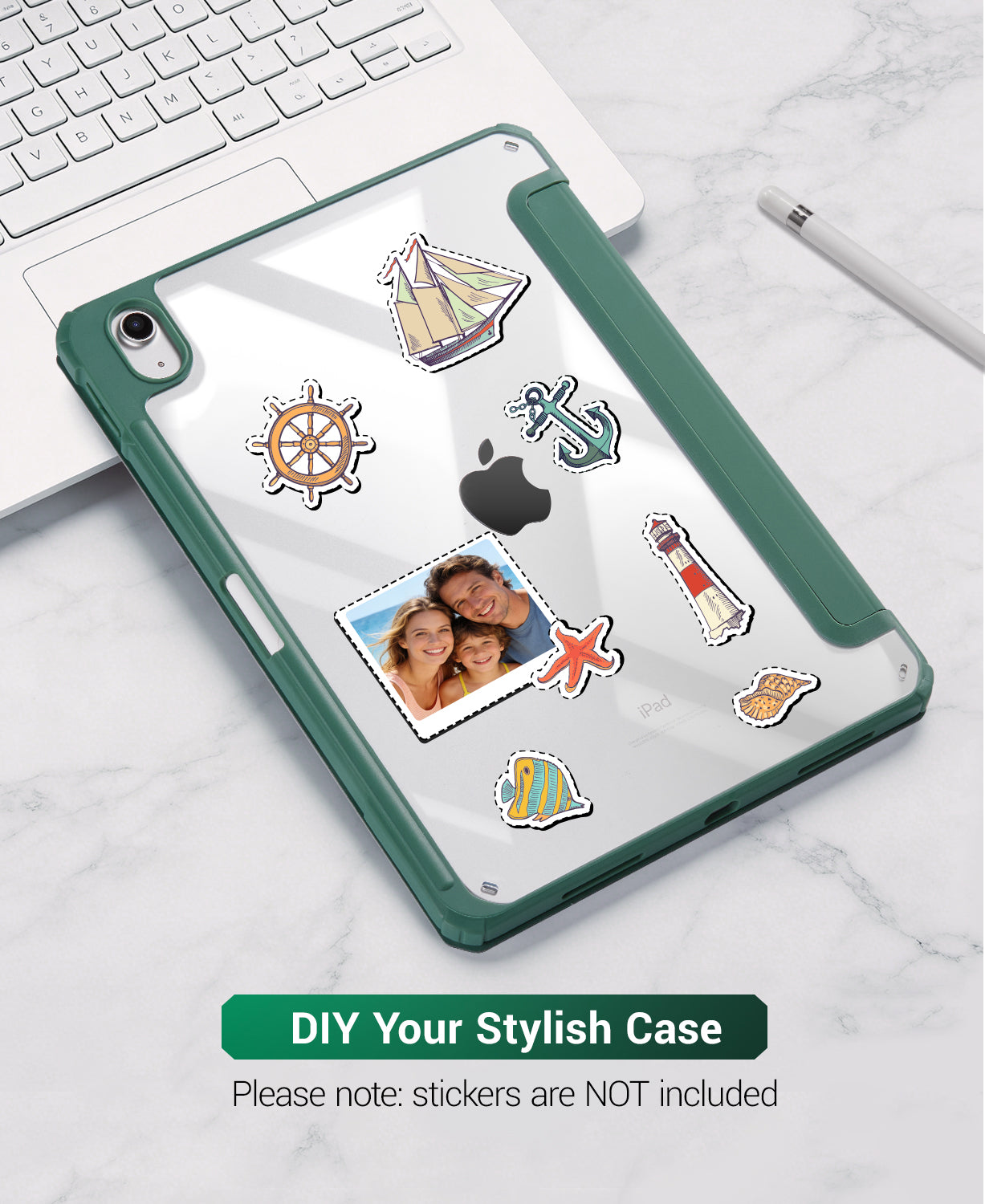 iPad 11th Gen (10th Compatible) Case With Y-Fold Magnetic Stand#Color_Dark Green