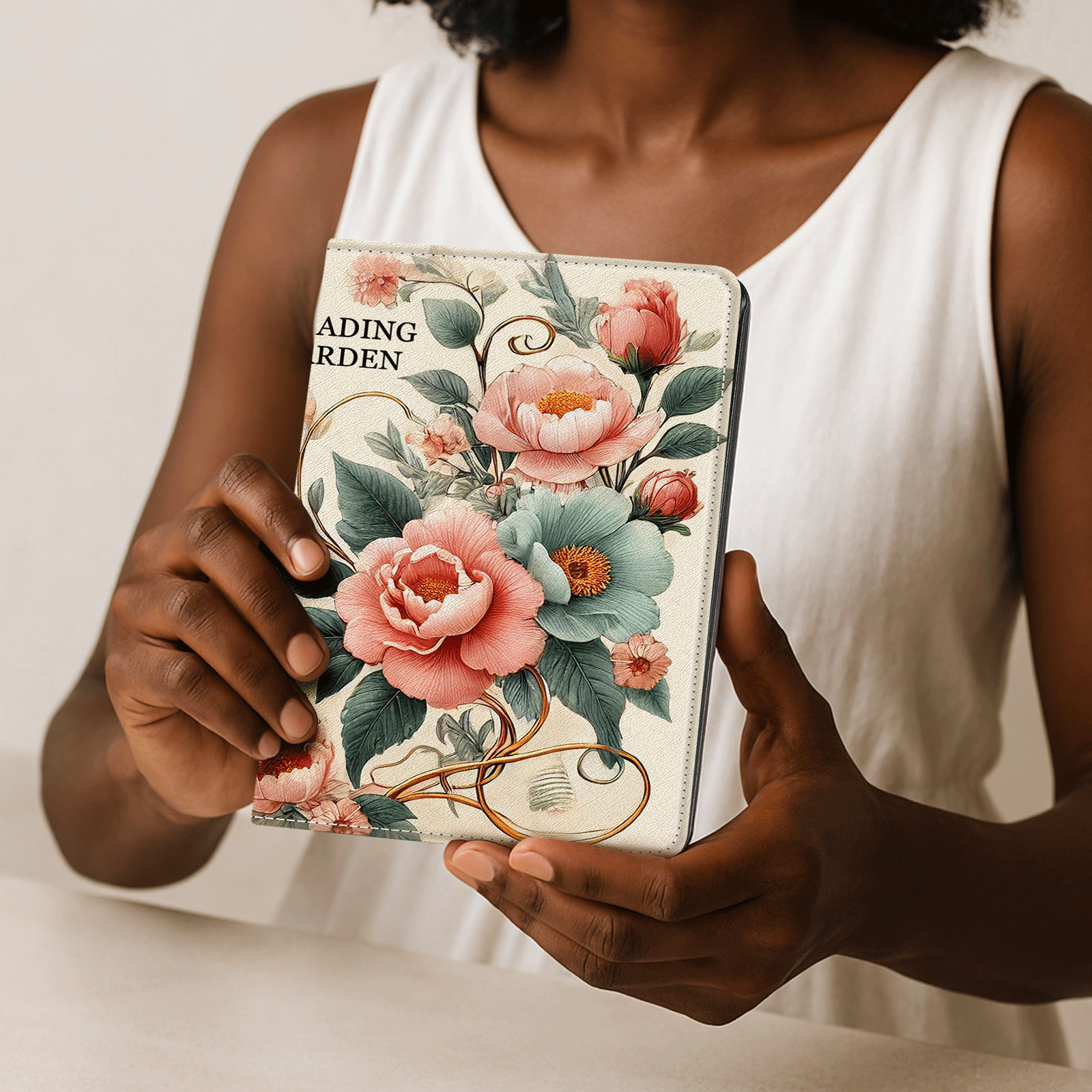 Eden Vintage Peony Kindle Paperwhite 7 inch Case With Stand