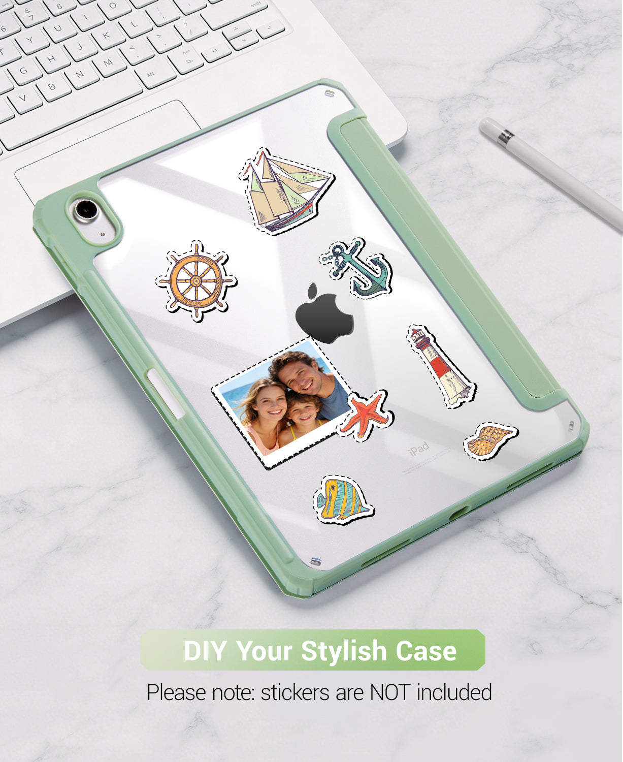 iPad 11th Gen (10th Compatible) Case With Y-Fold Magnetic Stand#Color_Pale Green
