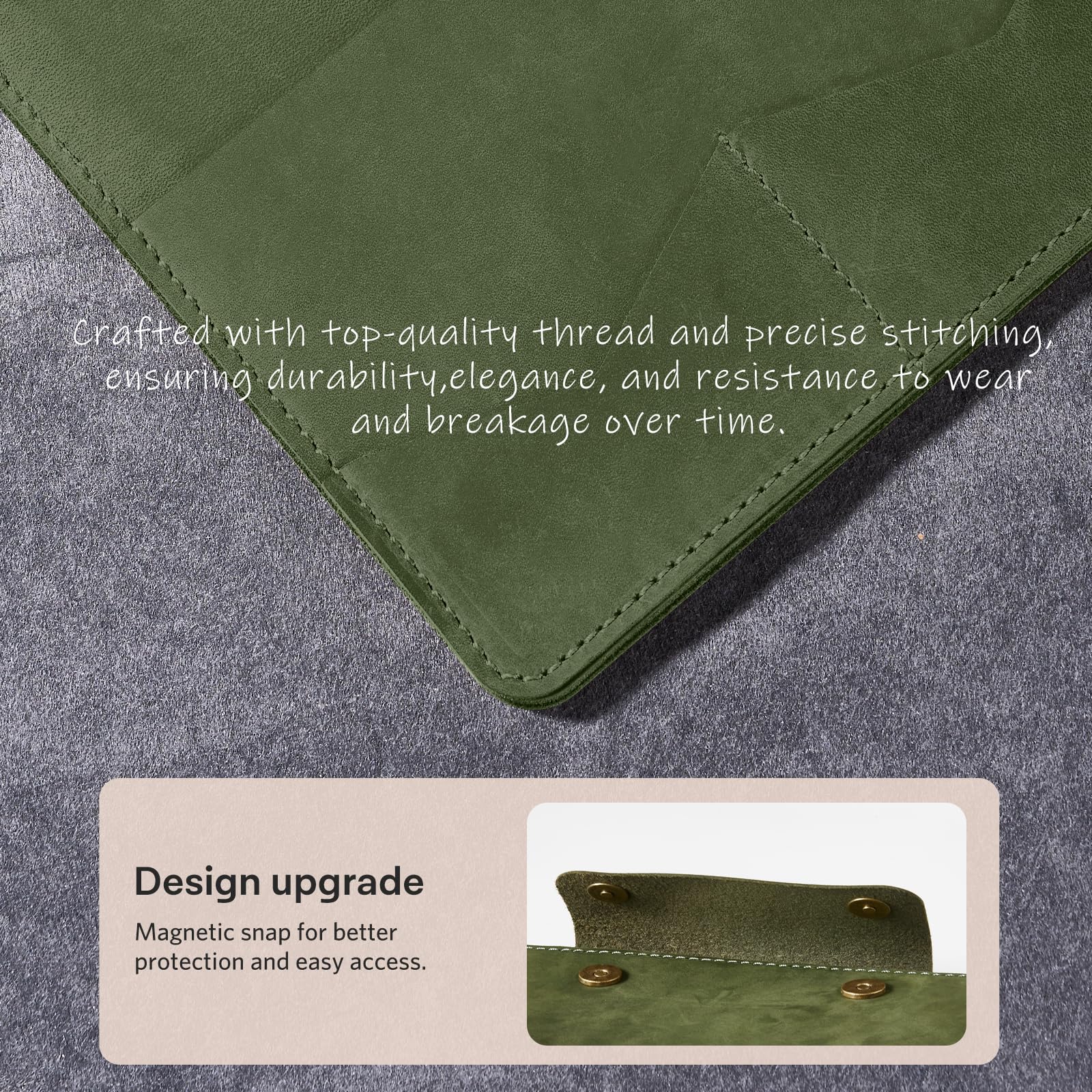 Remarkable Paper Pro 11.8" (2024) Genuine Cowhide Leather Slim Magnetic Case#Color_Cowhide Olive