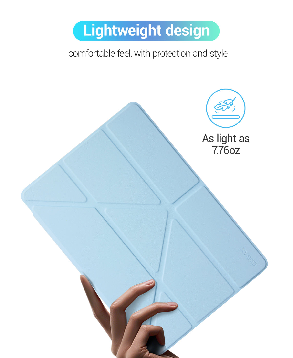 Galaxy Tab A11+ / A9+ 11" Multi-Angle Y-Fold Case#Color_Blue Glitter