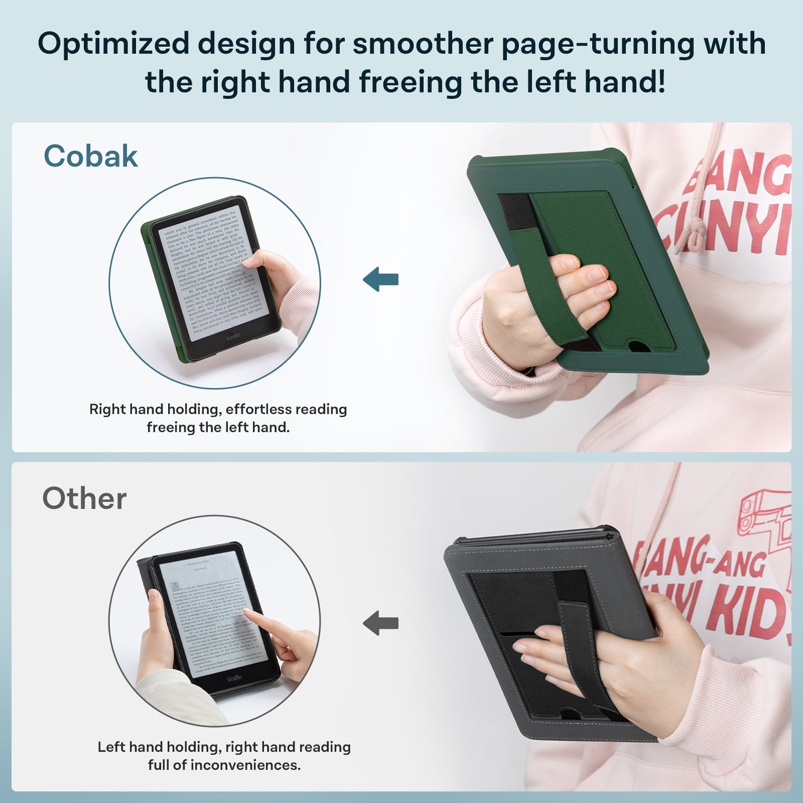 Kindle Paperwhite 12th Gen 7 inch (2024) Lightweight Case With Stand#Color_Emerald Green