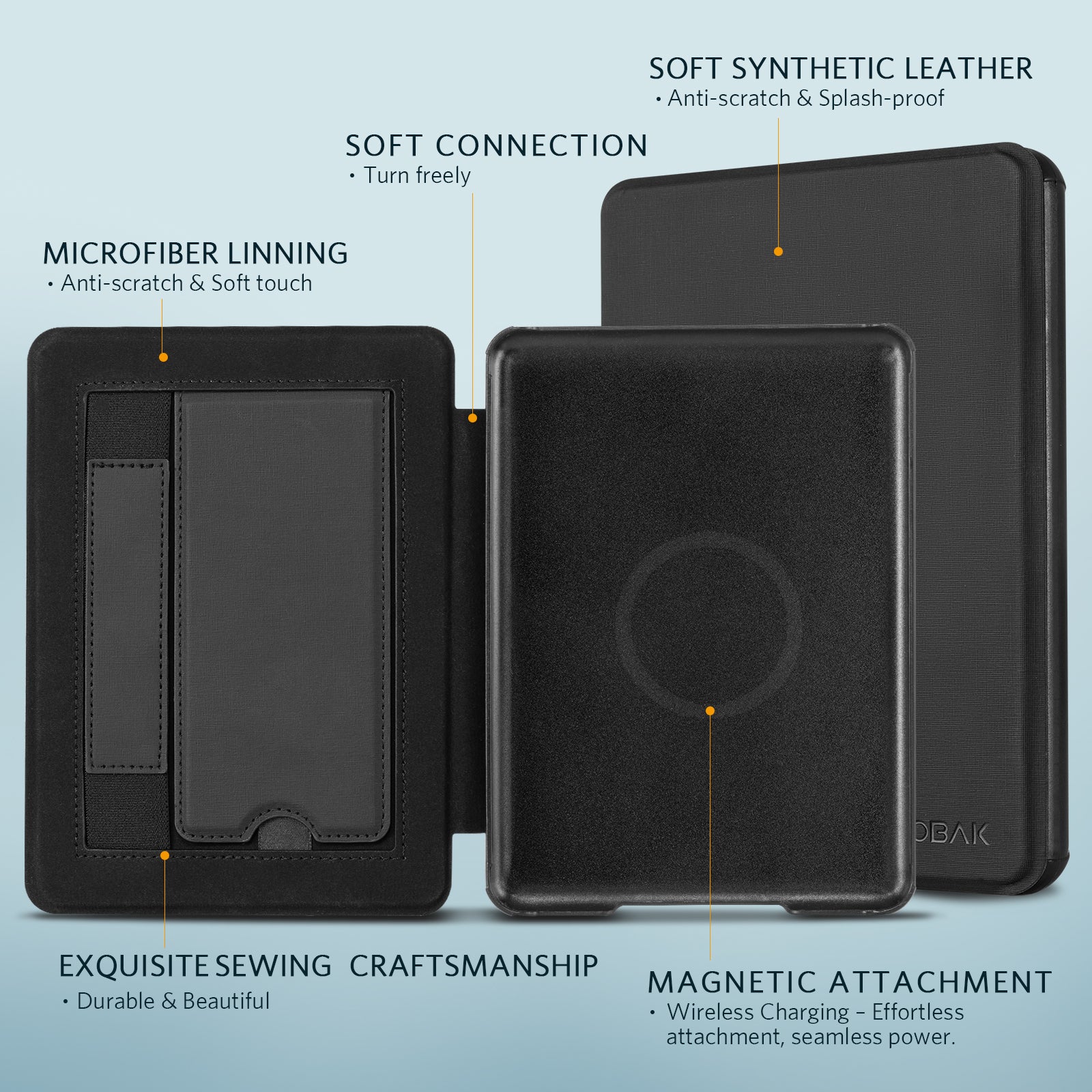 Kindle Paperwhite 12th Gen 7 inch (2024) Lightweight Case With Stand#Color_Black
