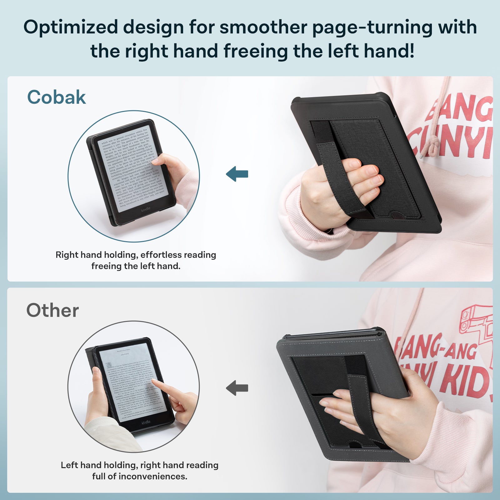 Kindle Paperwhite 12th Gen 7 inch (2024) Lightweight Case With Stand#Color_Black