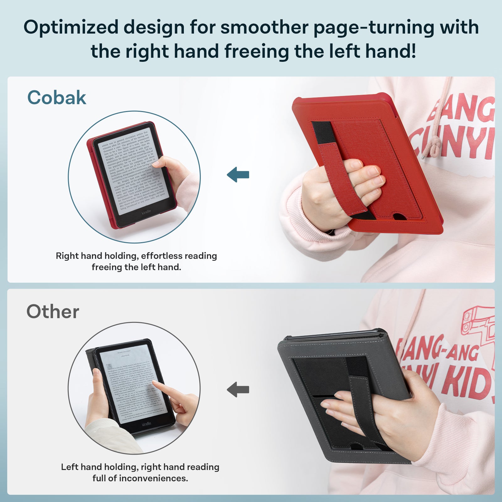Kindle Paperwhite 12th Gen 7 inch (2024) Lightweight Case With Stand#Color_Red