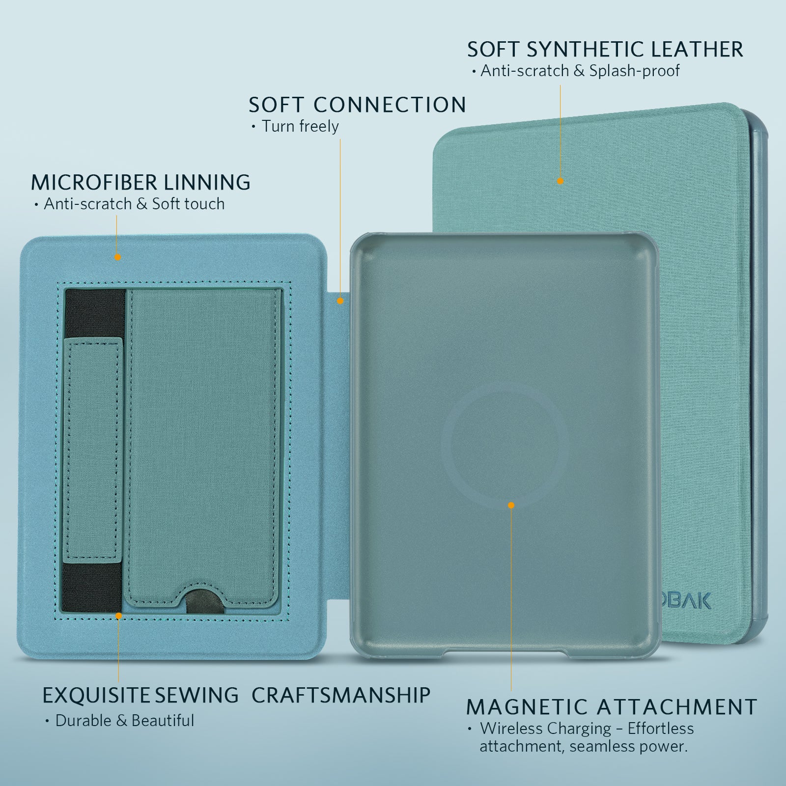 Kindle Paperwhite 12th Gen 7 inch (2024) Lightweight Case With Stand#Color_Misty Blue