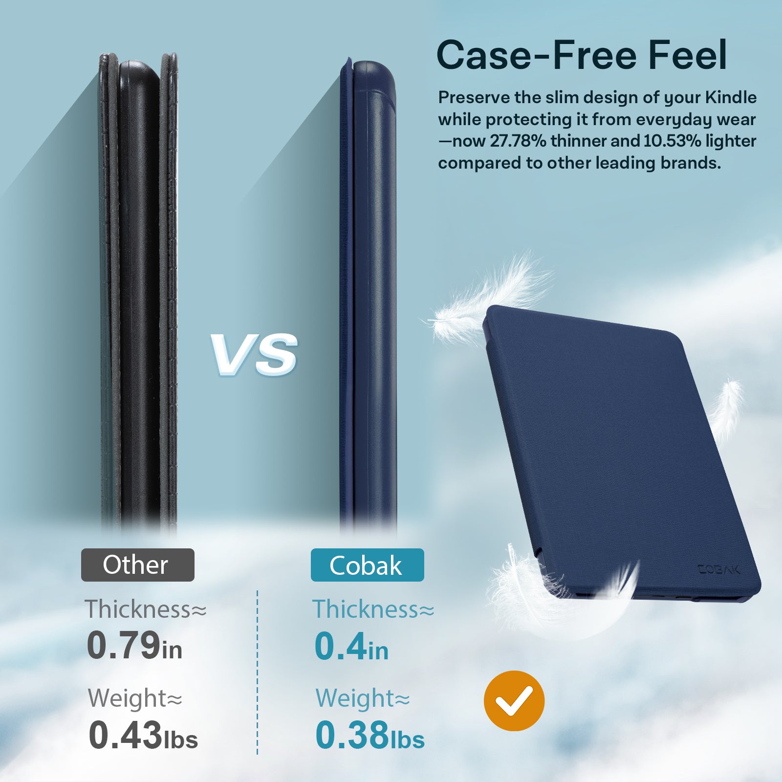 Kindle Paperwhite 12th Gen 7 inch (2024) Lightweight Case With Stand#Color_Dark Blue