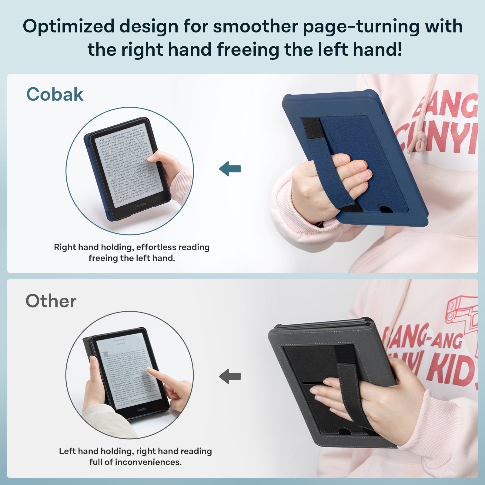 Kindle Paperwhite 12th Gen 7 inch (2024) Lightweight Case With Stand#Color_Dark Blue