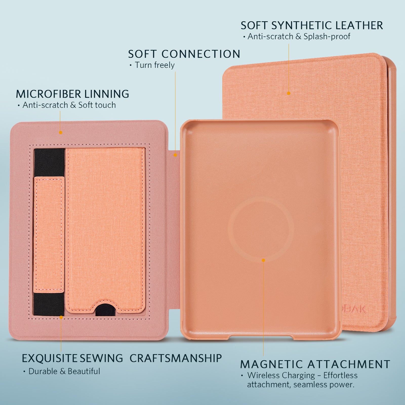 Kindle Paperwhite 12th Gen 7 inch (2024) Lightweight Case With Stand#Color_Fabric Pink