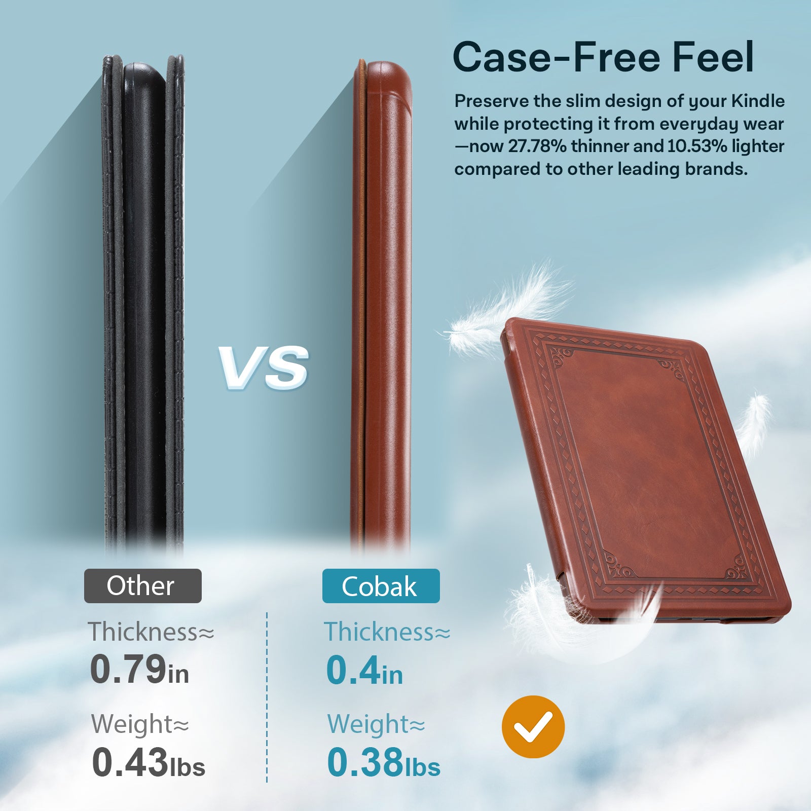 Kindle Paperwhite 12th Gen 7 inch (2024) Lightweight Case With Stand#Color_Cowhide Brown