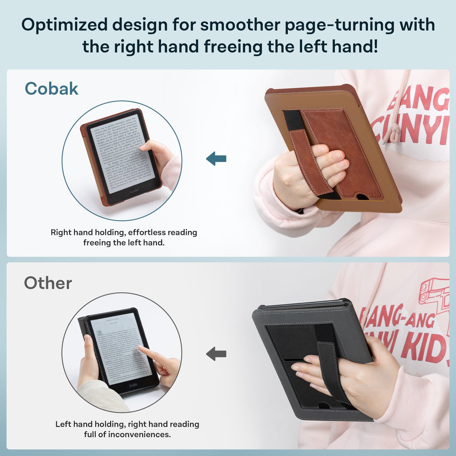 Kindle Paperwhite 12th Gen 7 inch (2024) Lightweight Case With Stand#Color_Cowhide Brown