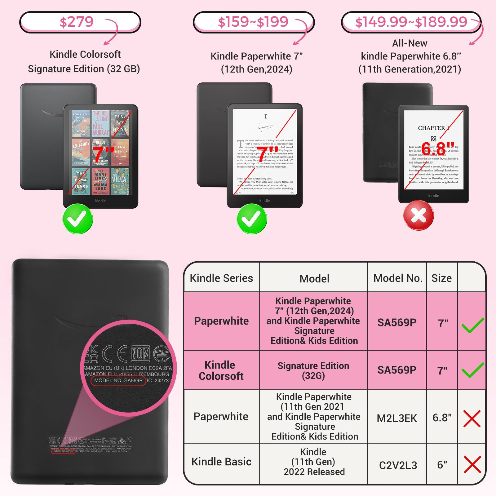 Kindle Paperwhite 12th Gen 7 inch (2024) Lightweight Case With Stand#Color_Monster Sneako