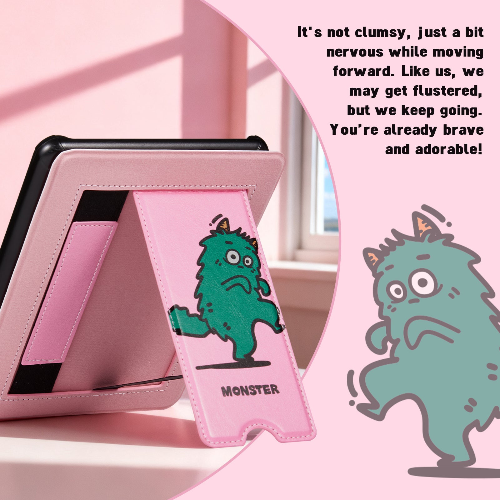 Kindle Paperwhite 12th Gen 7 inch (2024) Lightweight Case With Stand#Color_Monster Sneako