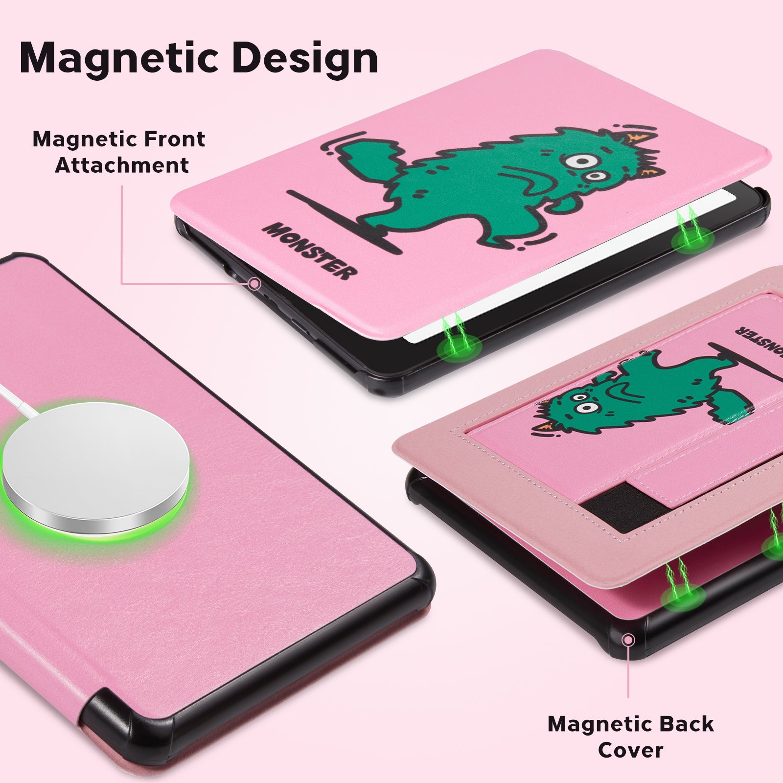 Kindle Paperwhite 12th Gen 7 inch (2024) Lightweight Case With Stand#Color_Monster Sneako