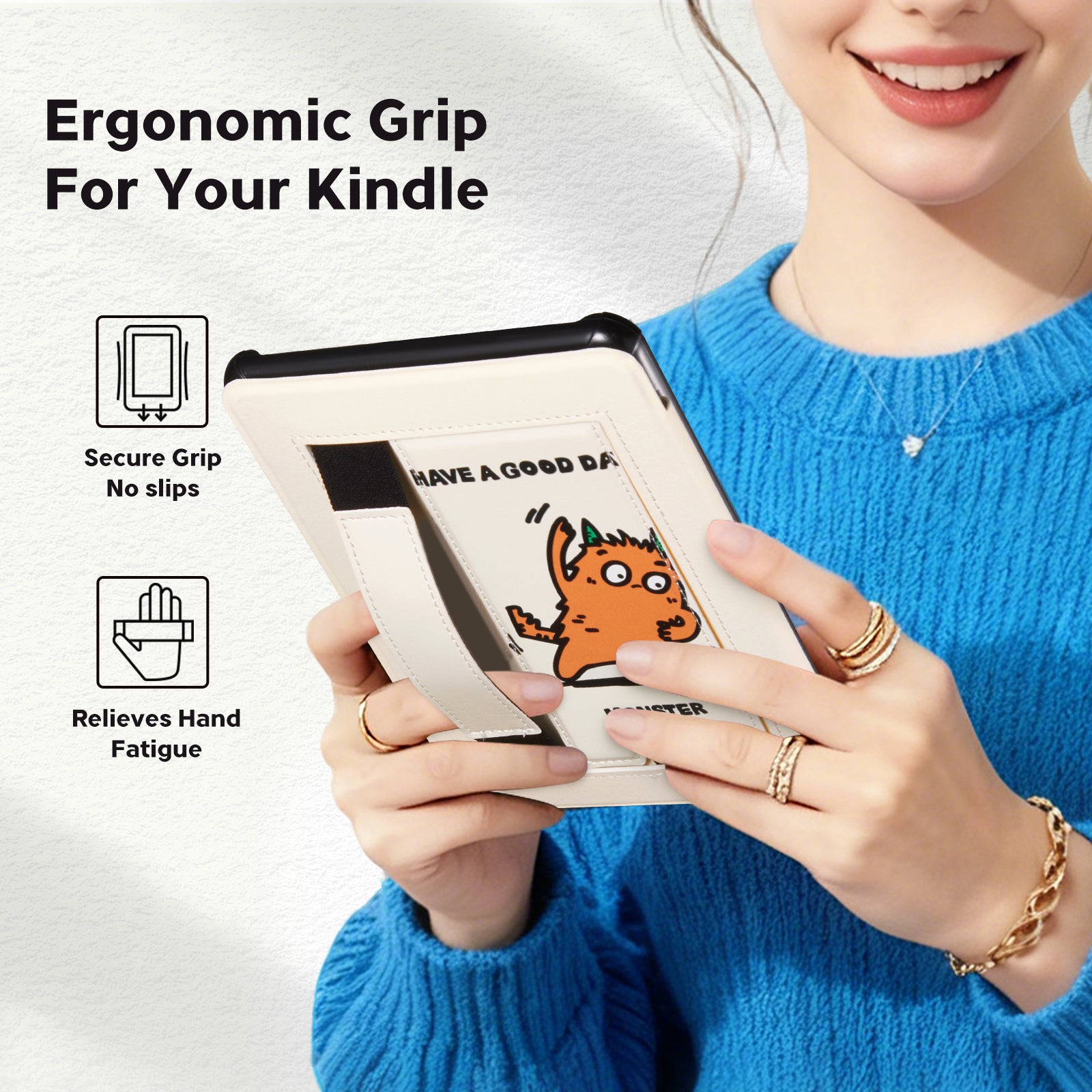 Kindle Paperwhite 12th Gen 7 inch (2024) Lightweight Case With Stand#Color_Monster Boogi