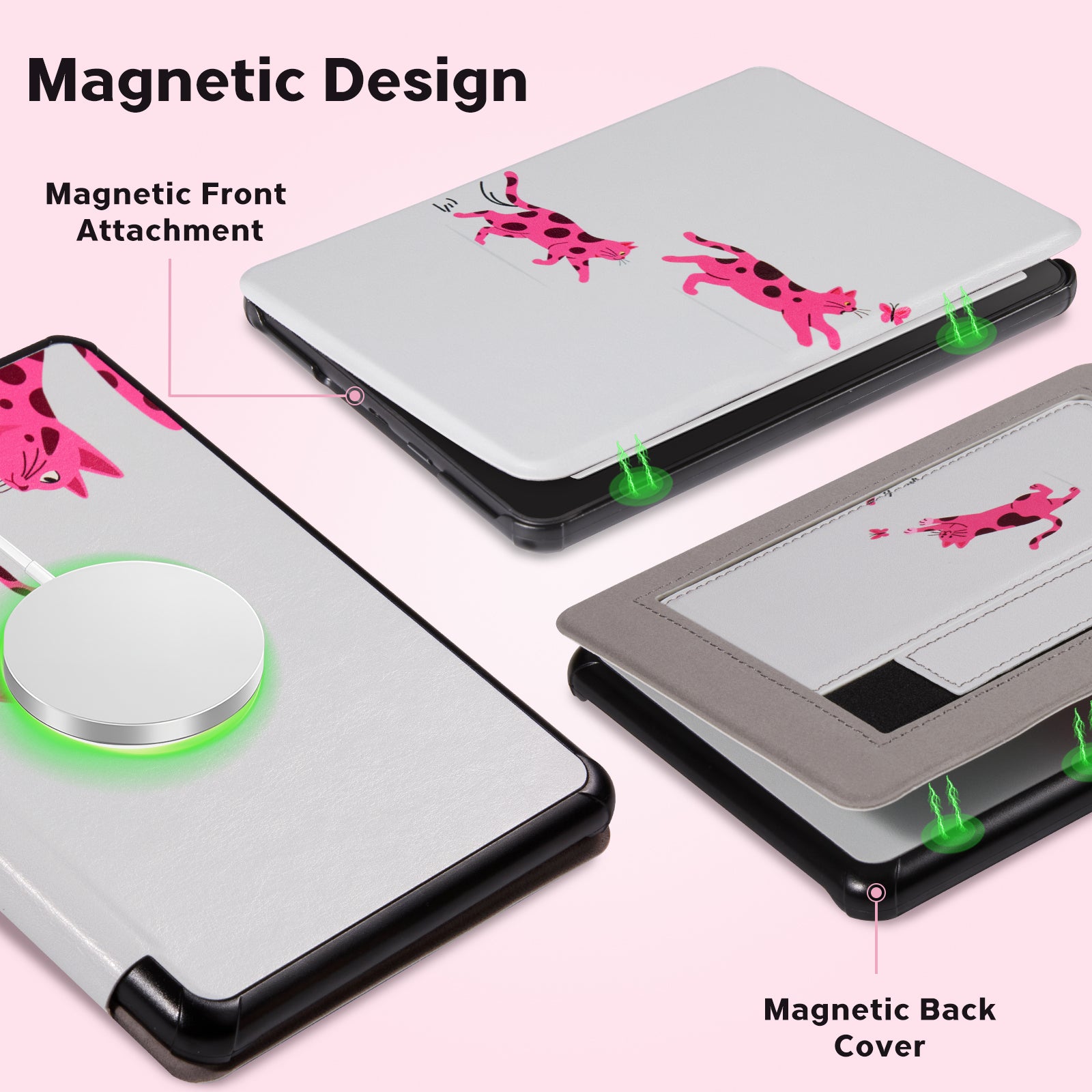 Kindle Paperwhite 12th Gen 7 inch (2024) Lightweight Case With Stand#Color_Pink Pounce