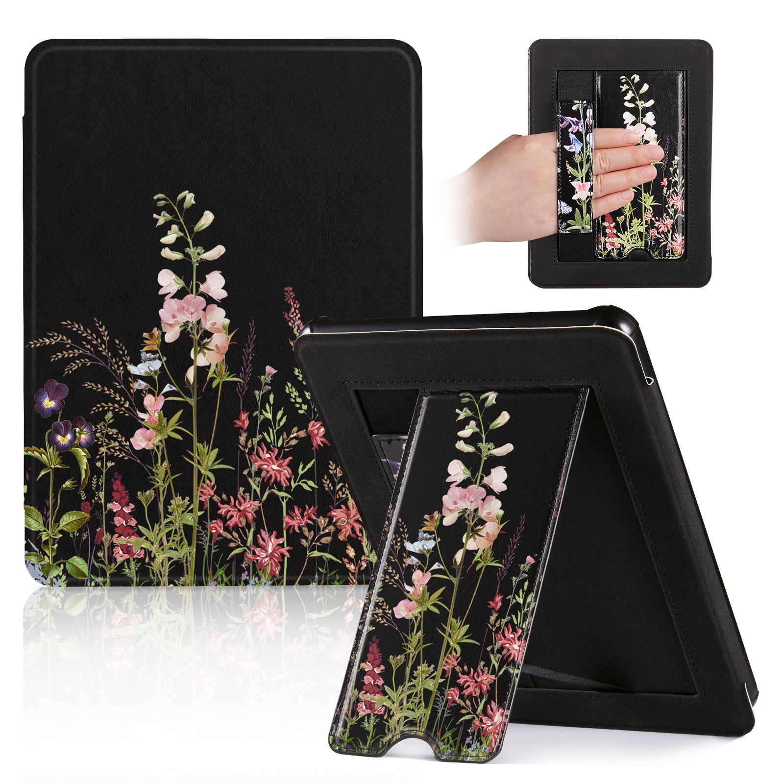 Kindle Paperwhite 12th Gen 7 inch (2024) Lightweight Case With Stand#Color_Dark Botanica