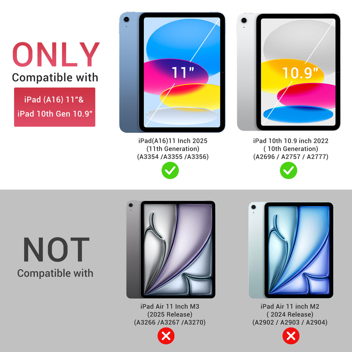 iPad (A16) 11th Gen & 10th Gen Slim Y-Fold Magnetic Stand Case#Color_Rosy Pink
