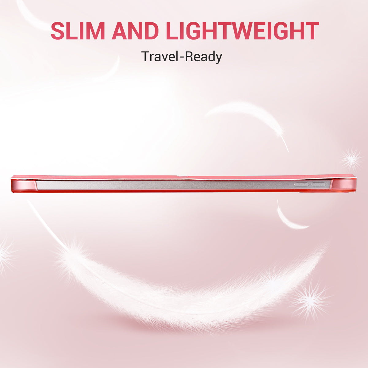 iPad (A16) 11th Gen & 10th Gen Slim Y-Fold Magnetic Stand Case#Color_Rosy Pink