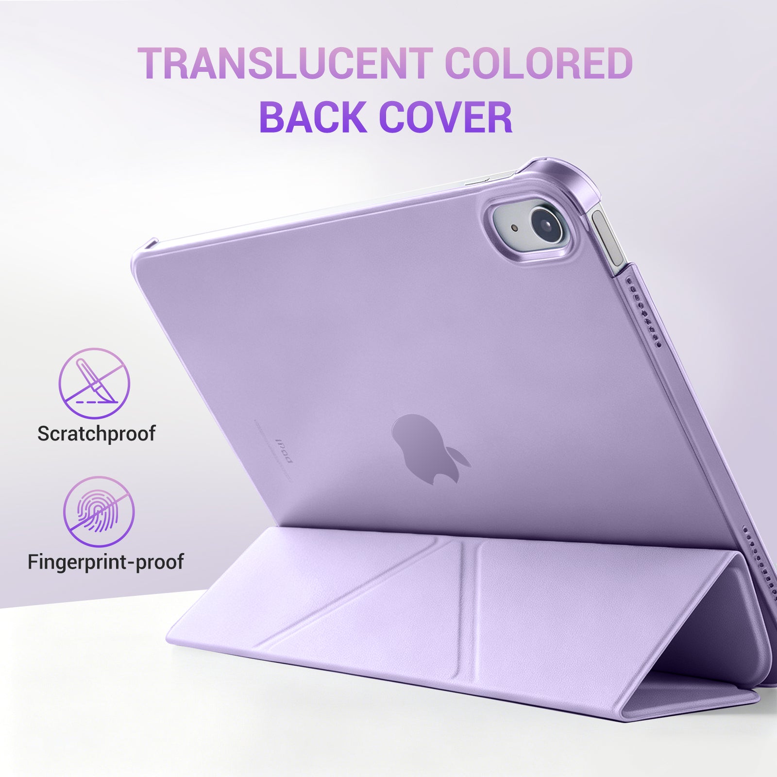 iPad (A16) 11th Gen & 10th Gen Slim Y-Fold Magnetic Stand Case#Color_Gray Violet