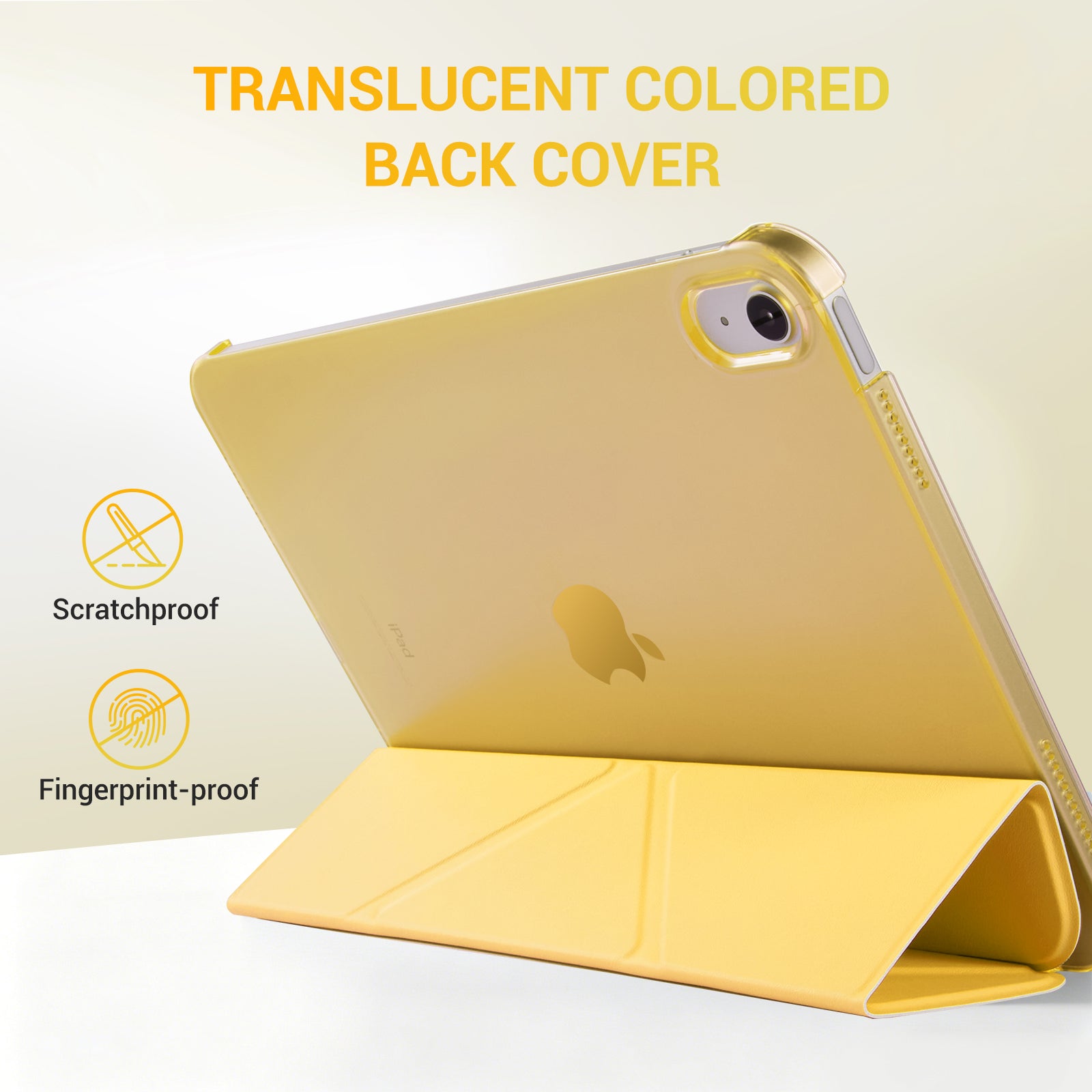 iPad (A16) 11th Gen & 10th Gen Slim Y-Fold Magnetic Stand Case#Color_Lemon Yellow