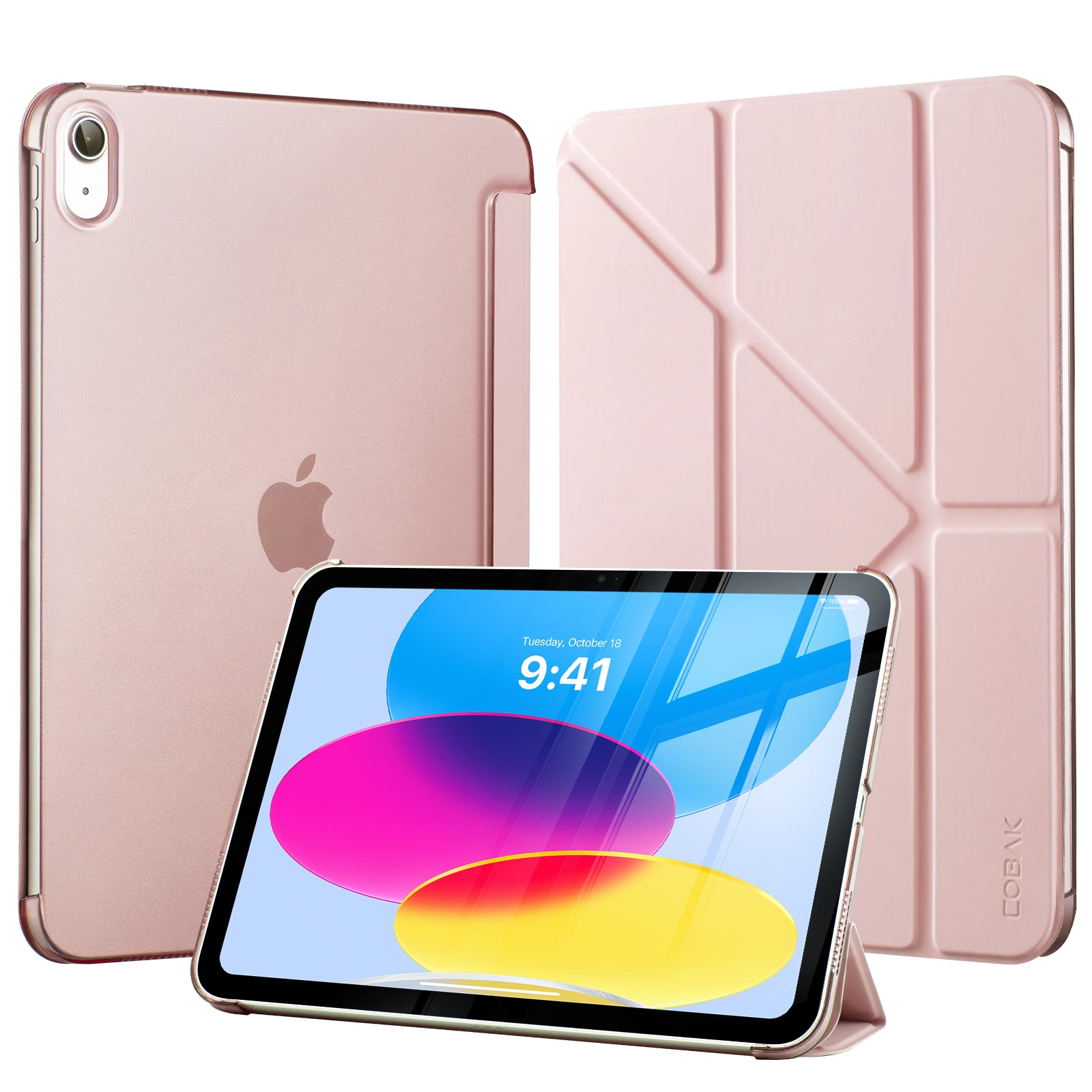 iPad (A16) 11th Gen & 10th Gen Slim Y-Fold Magnetic Stand Case#Color_Pink