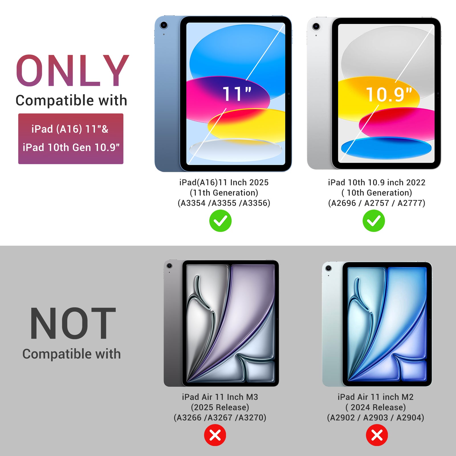 iPad (A16) 11th Gen & 10th Gen Slim Y-Fold Magnetic Stand Case#Color_Burgundy