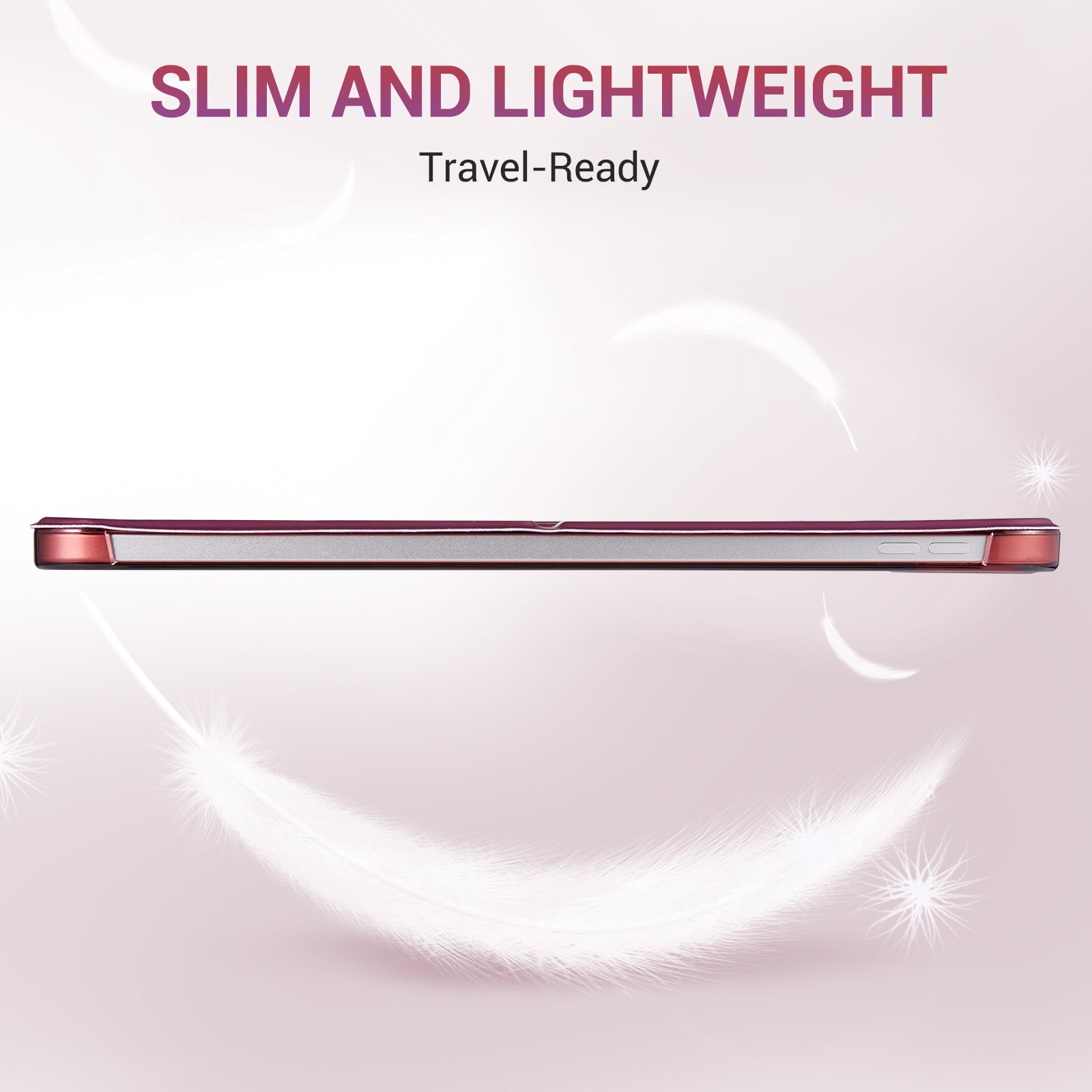 iPad (A16) 11th Gen & 10th Gen Slim Y-Fold Magnetic Stand Case#Color_Burgundy