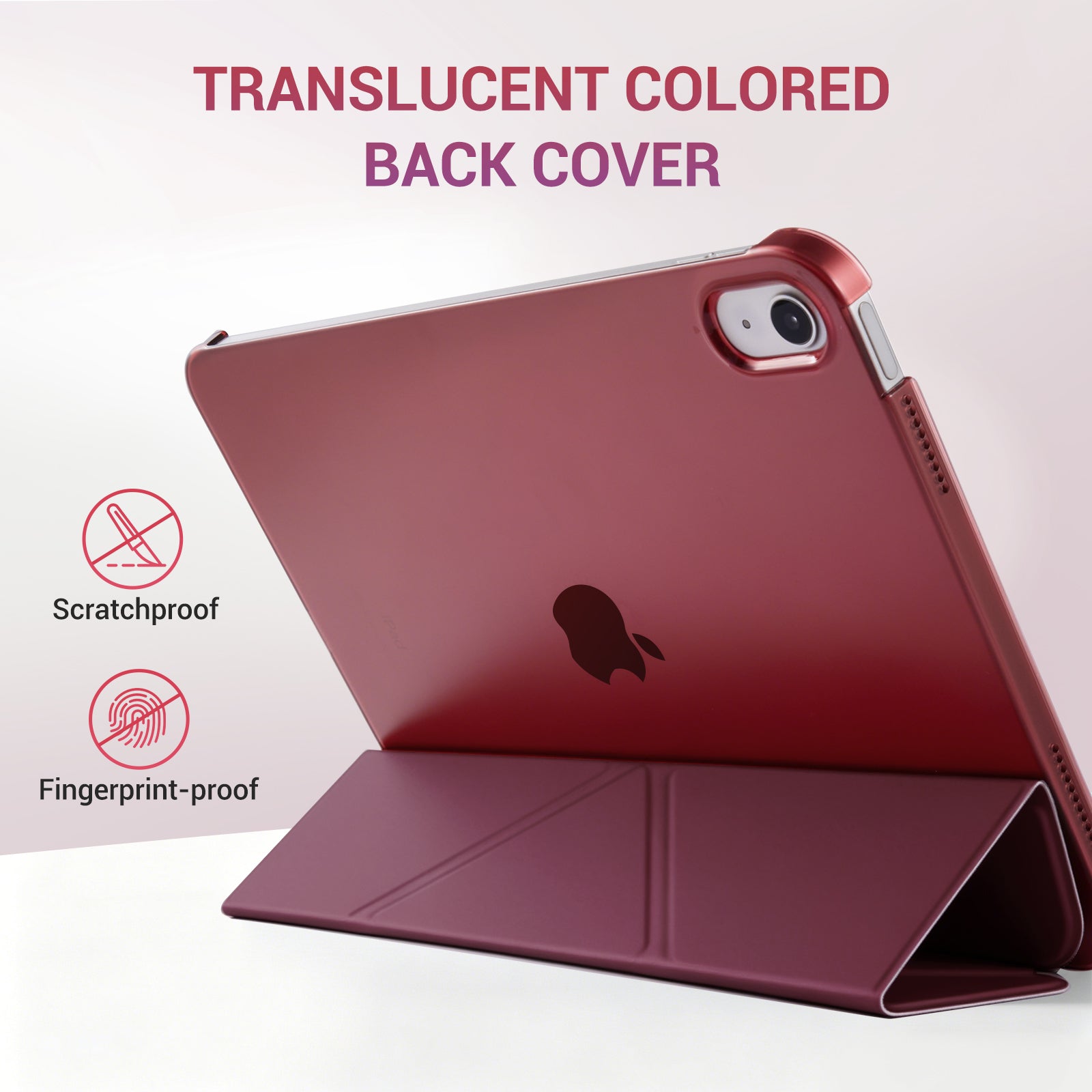 iPad (A16) 11th Gen & 10th Gen Slim Y-Fold Magnetic Stand Case#Color_Burgundy